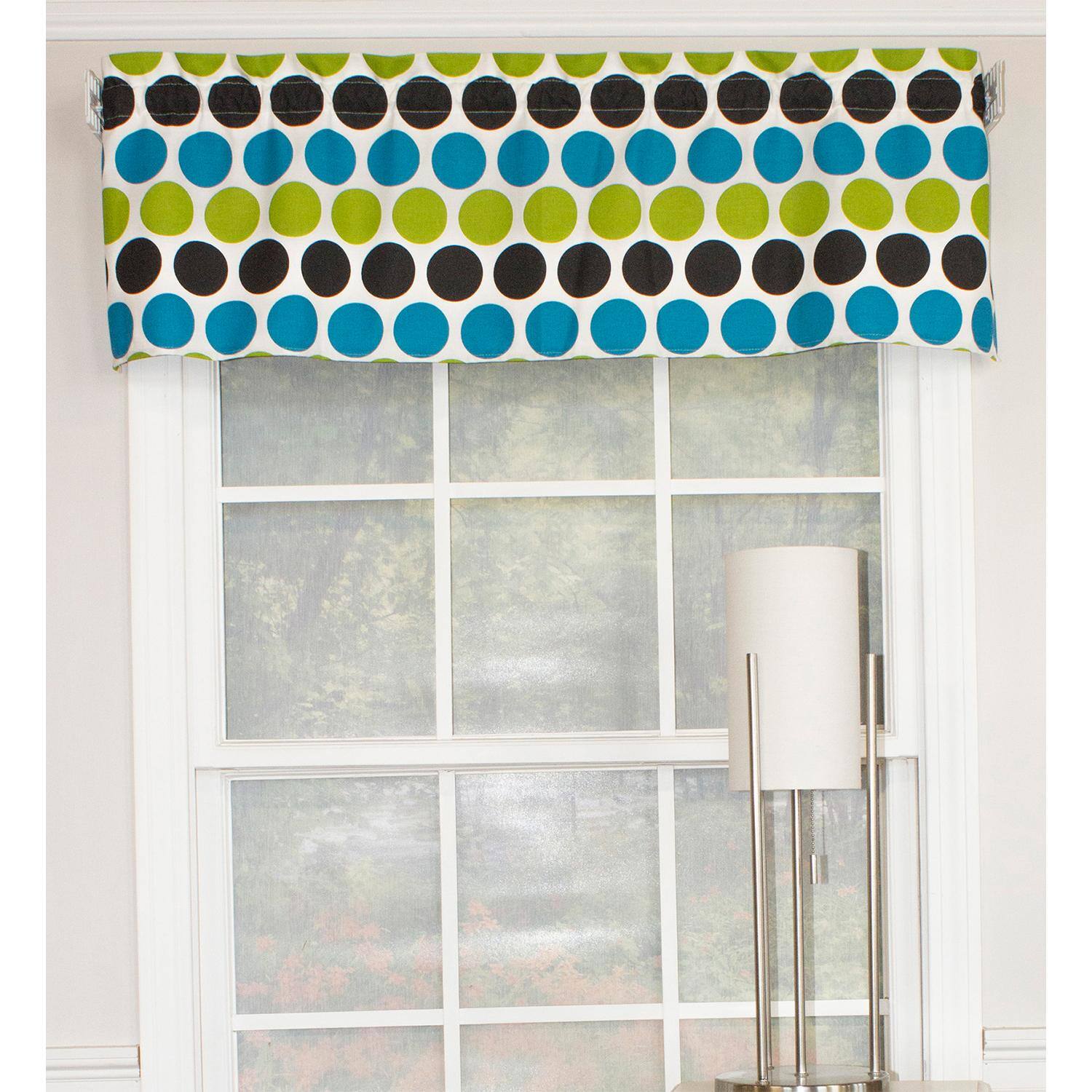 Angle. RLF Home - RLF Home Fanci Tailored 100% Cotton with Fully Lined 3" Rod Pocket Valnance for Windows 50" x 14" Multi - Multi.
