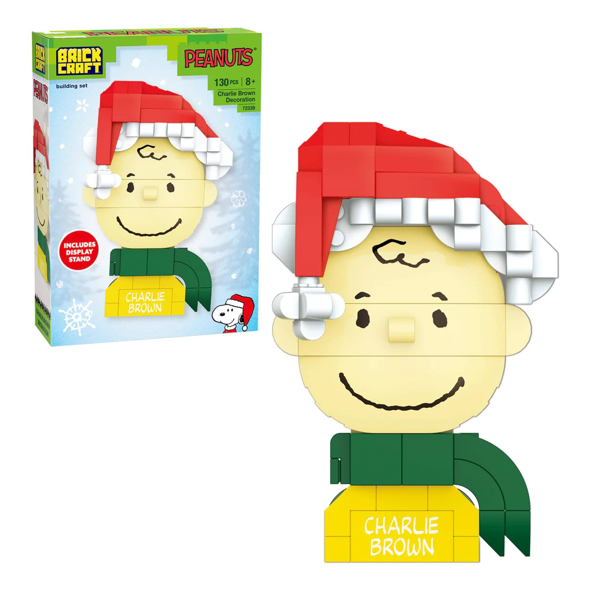 BRICK CRAFT building set PEANUTS 130 PCS 8+ building set Charlie Brown Decoration 72230 INCLUDES DISPLAY STAND CHARLIE BROWN