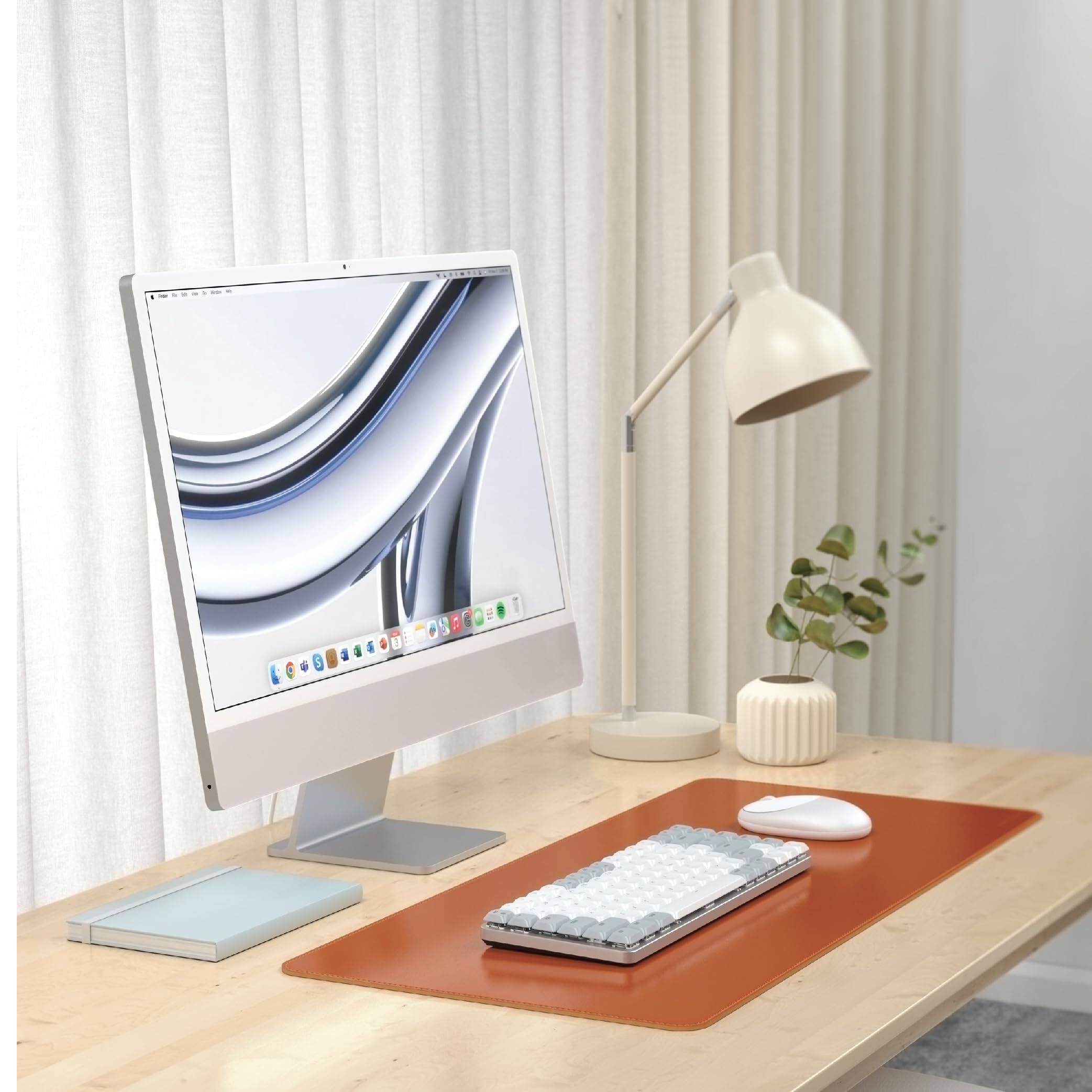 Alt View 4. Satechi - Vegan-Leather Premium Desk Mat - Brown.