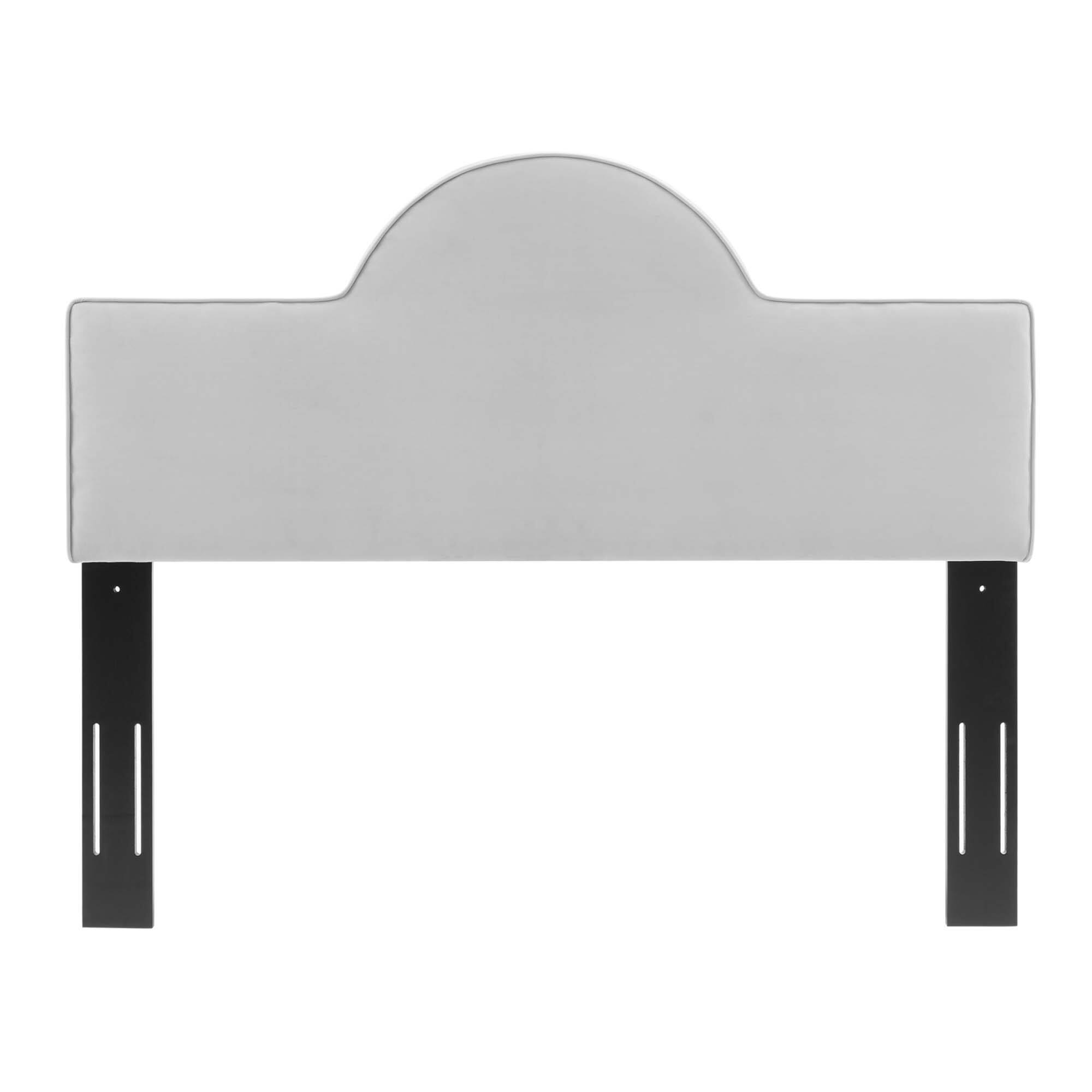 Left. Modway - Dawn Performance Velvet Twin Headboard by Modway - Light Gray.