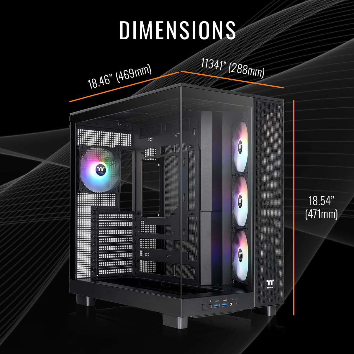 DIMENSIONS 18.46" (469mm) 113.41" (288mm) 18.54" (471mm)