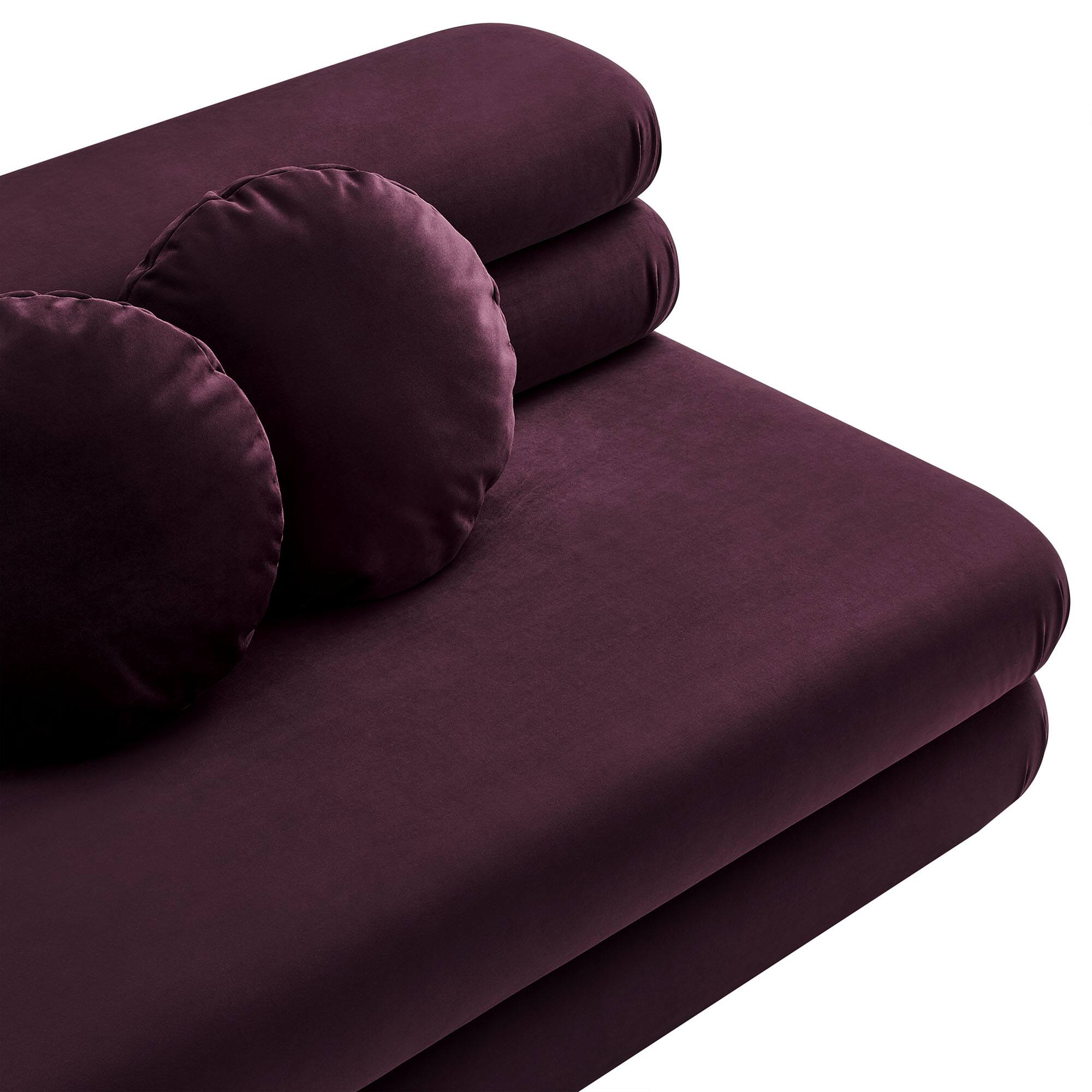 Alt View 3. Modway - Jubilee Modular Performance Velvet Armless Loveseat by Modway - Mulberry.
