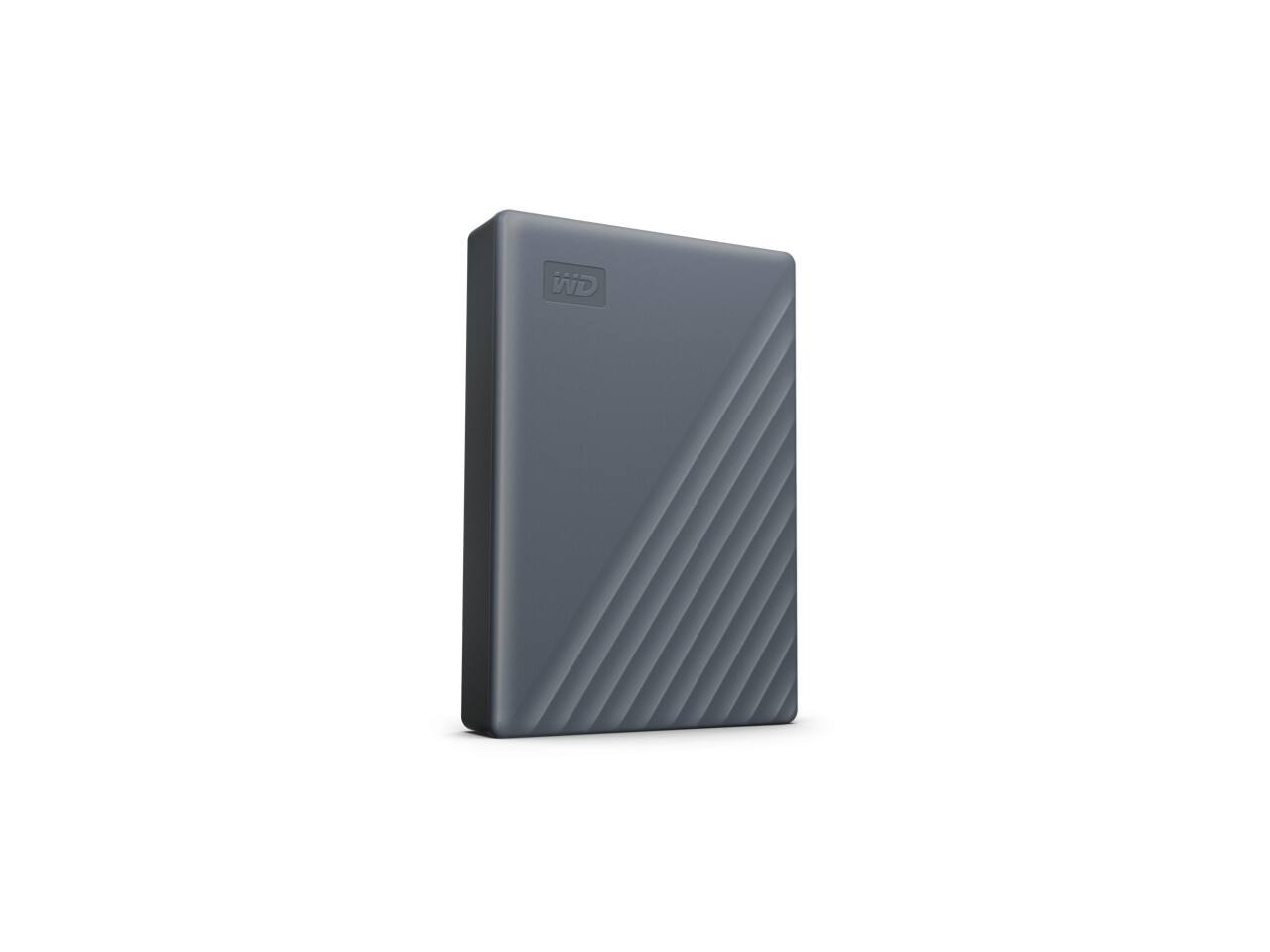 Back. Western Digital - WD 5TB My Passport Portable Storage External Hard Drive  USB-C™ (WDBRMD0050BGY-WESN) - Silicon Grey.