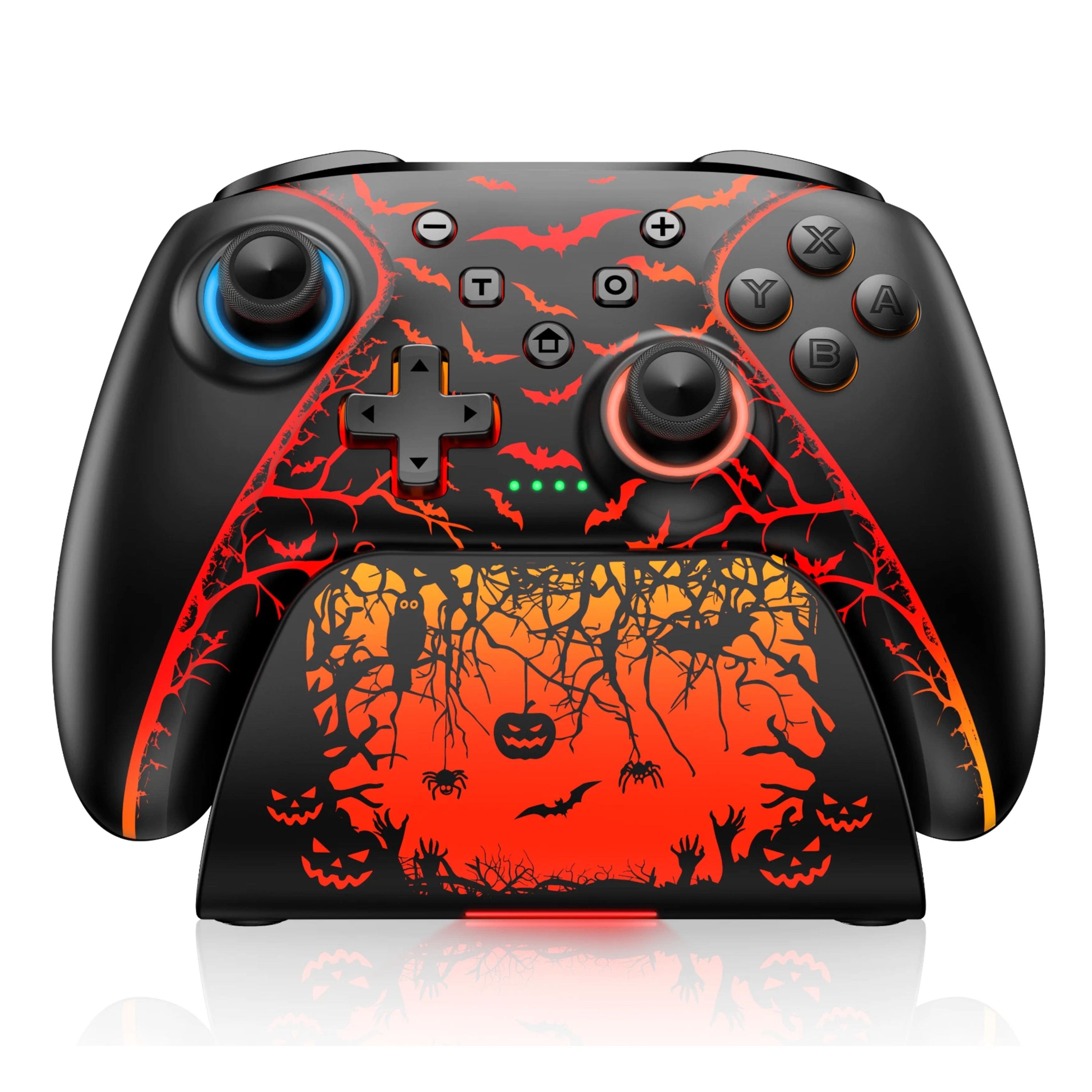 Kitcheniva - Wireless Controller With Charging Dock For Nintendo Switch 2/Switch/OLED/Lite - Black Pumpkin price history on PriceWatchPro