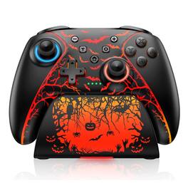 Kitcheniva - Wireless Controller With Charging Dock For Nintendo Switch 2/Switch/OLED/Lite - Black Pumpkin