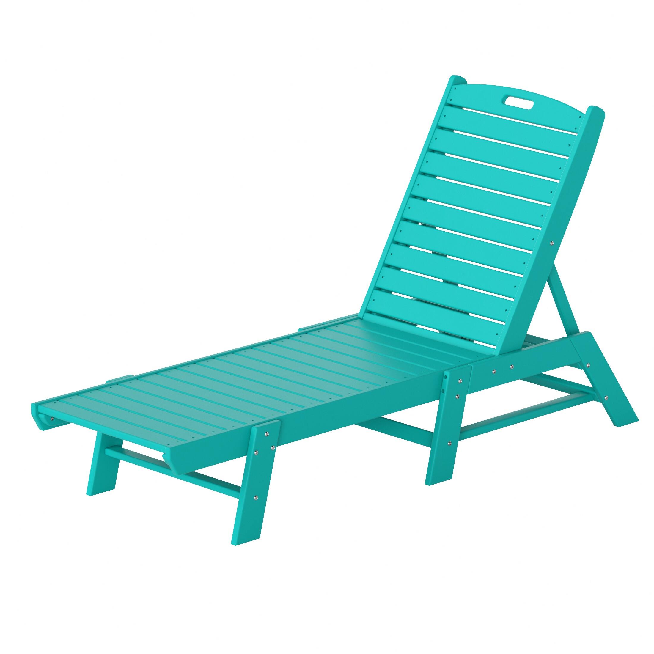 Alt View 3. WestinTrends - WestinTrends Malibu Poly Reclining Outdoor Patio Chaise Lounge Chair Adjustable - Turquoise.