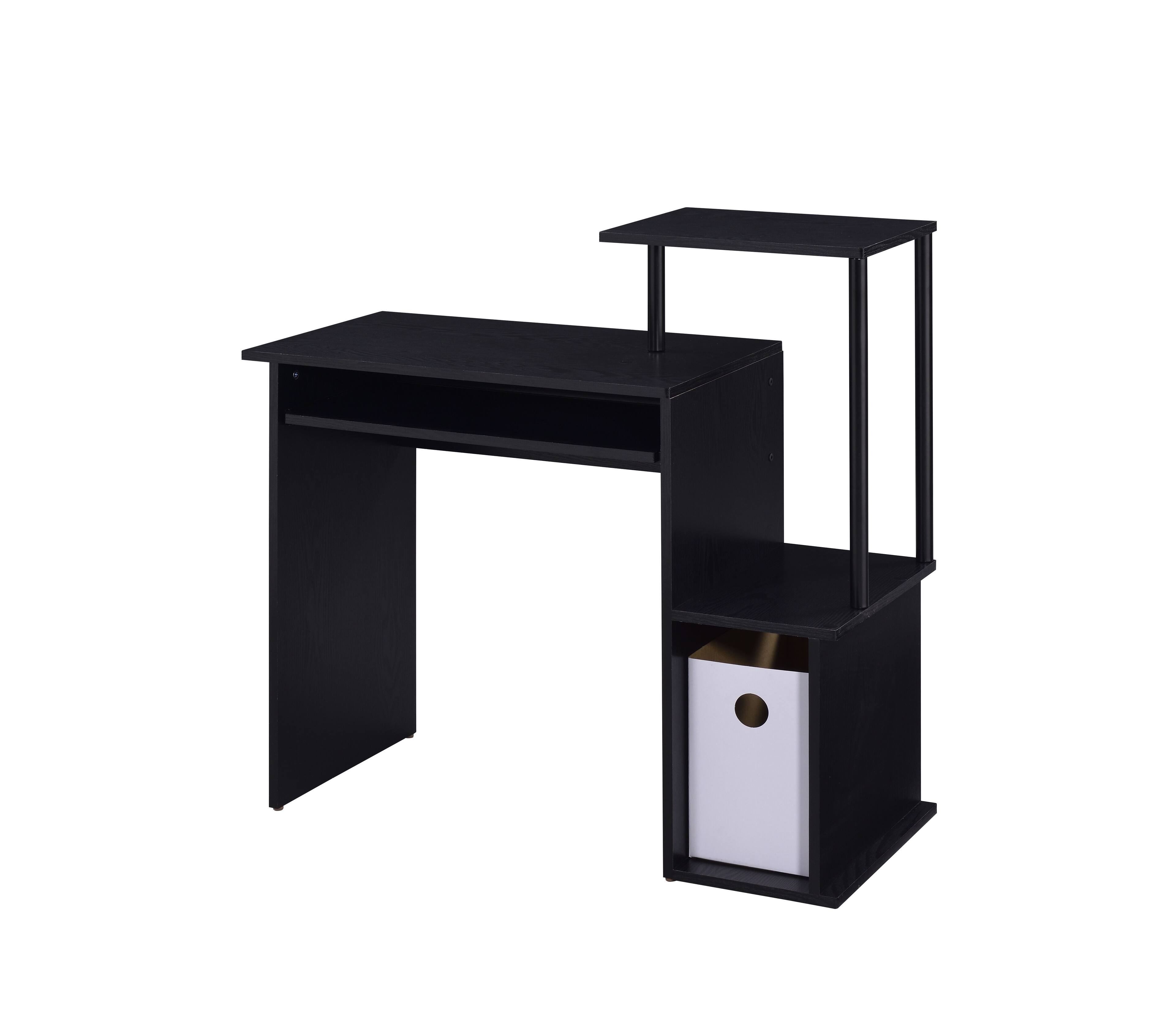 Back. TinyHomie - Lyphre Black Finish Computer Desk - Black.