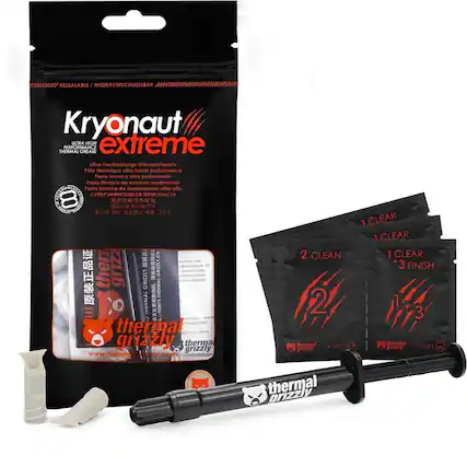 RESEALABLE / WIEDERVERSCHLIESSBAR
Kryonaut extreme
ULTRA HIGH PERFORMANCE THERMAL GREASE
Ultra-Hochleistungs-Wärmeleitpaste
Pâte thermique ultra haute performance
Pasta termica ultra performante
Pasta térmica de exxemo rendimiento
Супервысокотемпературная термопаста
超高性能热传导膏
고성능 열전도제
1. CLEAR
2. CLEAN
3. FINISH
2x WET
2x DRY
thermal grizzly
www.thermalgrizzly.com
thermal grizzly
thermal grizzly
thermal grizzly