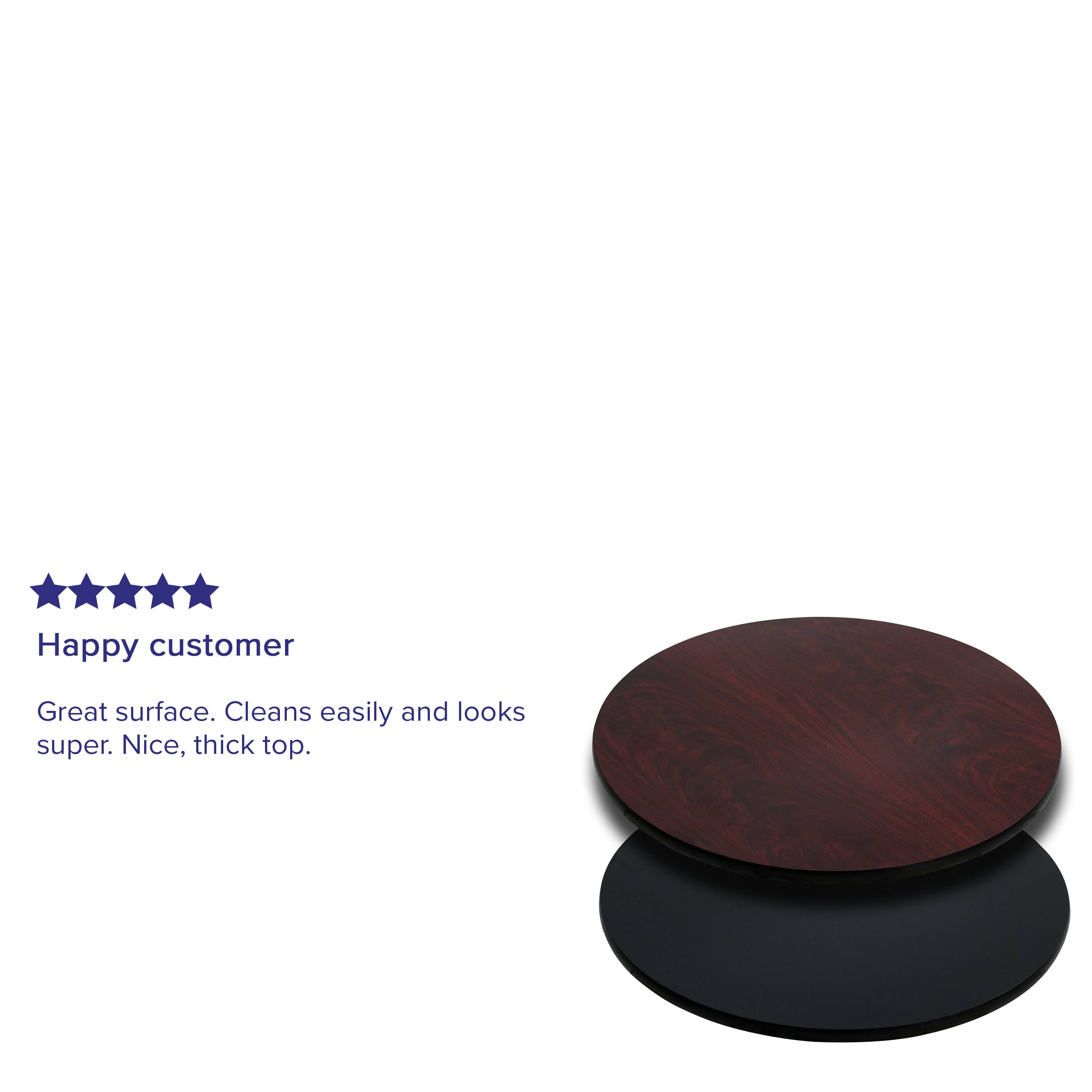 Happy customer

Great surface. Cleans easily and looks super. Nice, thick top.