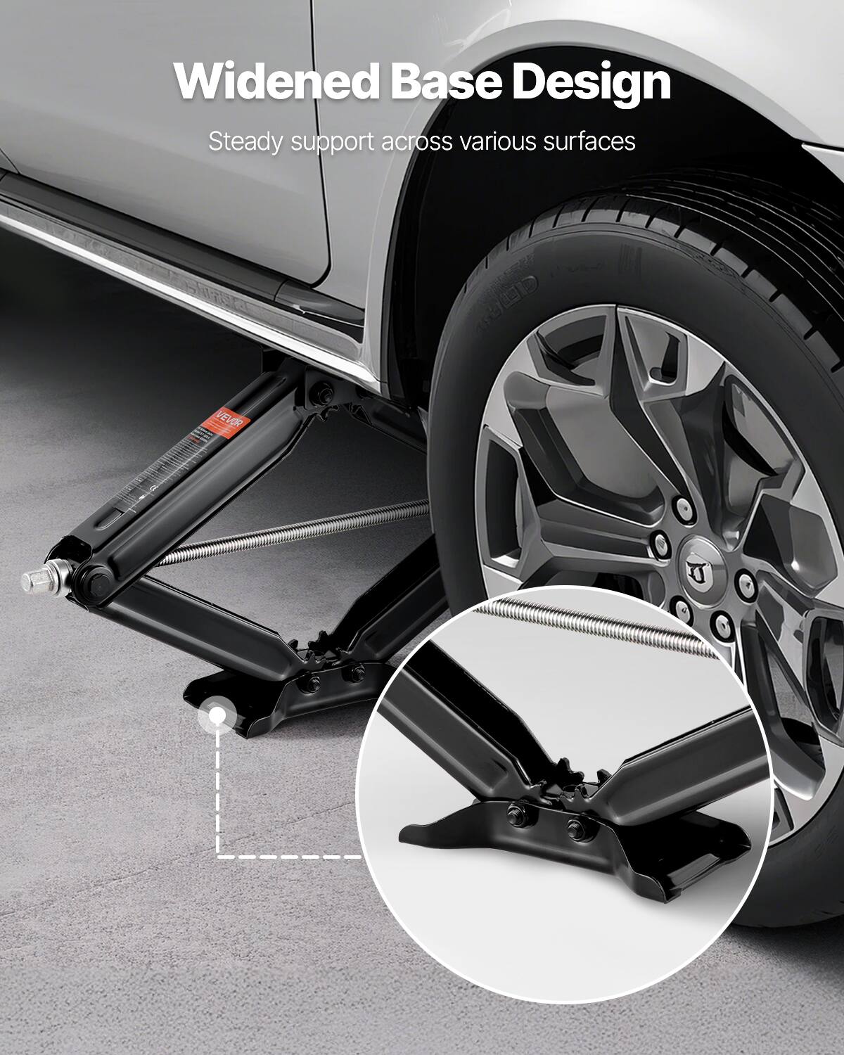 Widened Base Design  
Steady support across various surfaces