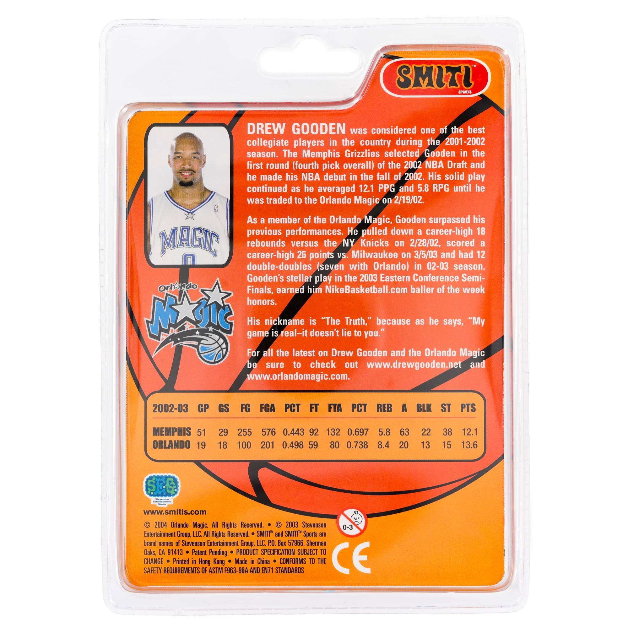 Drew Gooden was considered one of the best collegiate players in the country during the 2001-2002 season. The Memphis Grizzlies selected Gooden in the first round (fourth pick overall) of the 2002 NBA Draft and he made his NBA debut in the fall of 2002. His solid play continued, averaging 12.1 PPG and 5.8 RPG until he was traded to the Orlando Magic on 2/19/02. As a member of the Orlando Magic, Gooden surpassed his previous performances. He pulled down a career-high 26 rebounds versus the NY Knicks on 2/28/02, scored a career-high 26 points versus the Milwaukee Bucks on 3/5/03, and had 12 double-doubles (seven with Orlando) in the 2002-03 season. Gooden's stellar play in the 2003 Eastern Conference Semifinals earned him NikeBasketball.com baller of the week honors. His nickname "The Truth," because as he says, "My game is real-it doesn't lie to you." For all the latest on Drew Gooden and the