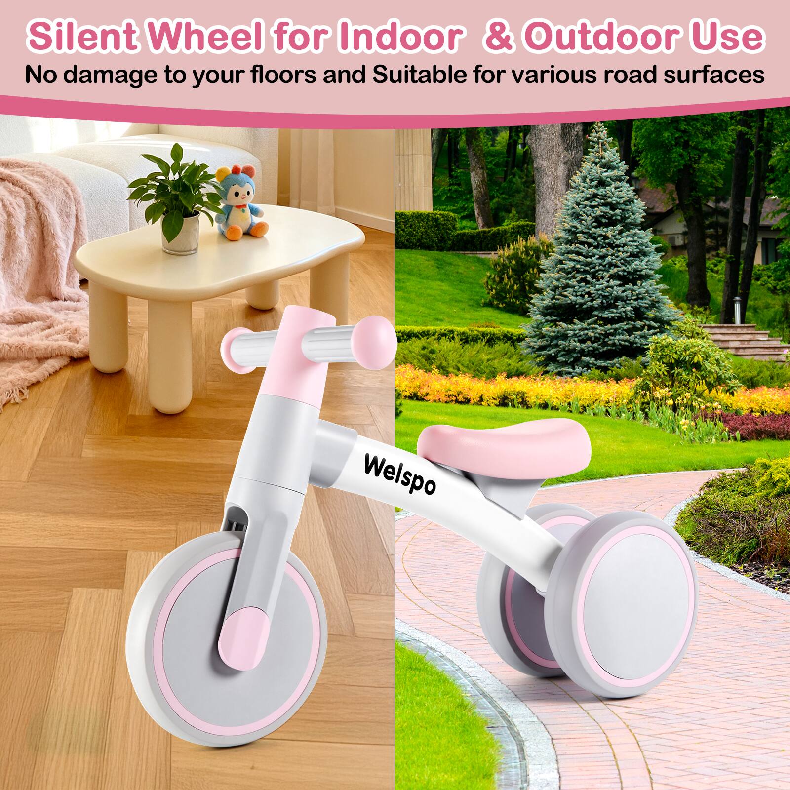 Silent Wheel for Indoor & Outdoor Use  
No damage to your floors and Suitable for various road surfaces