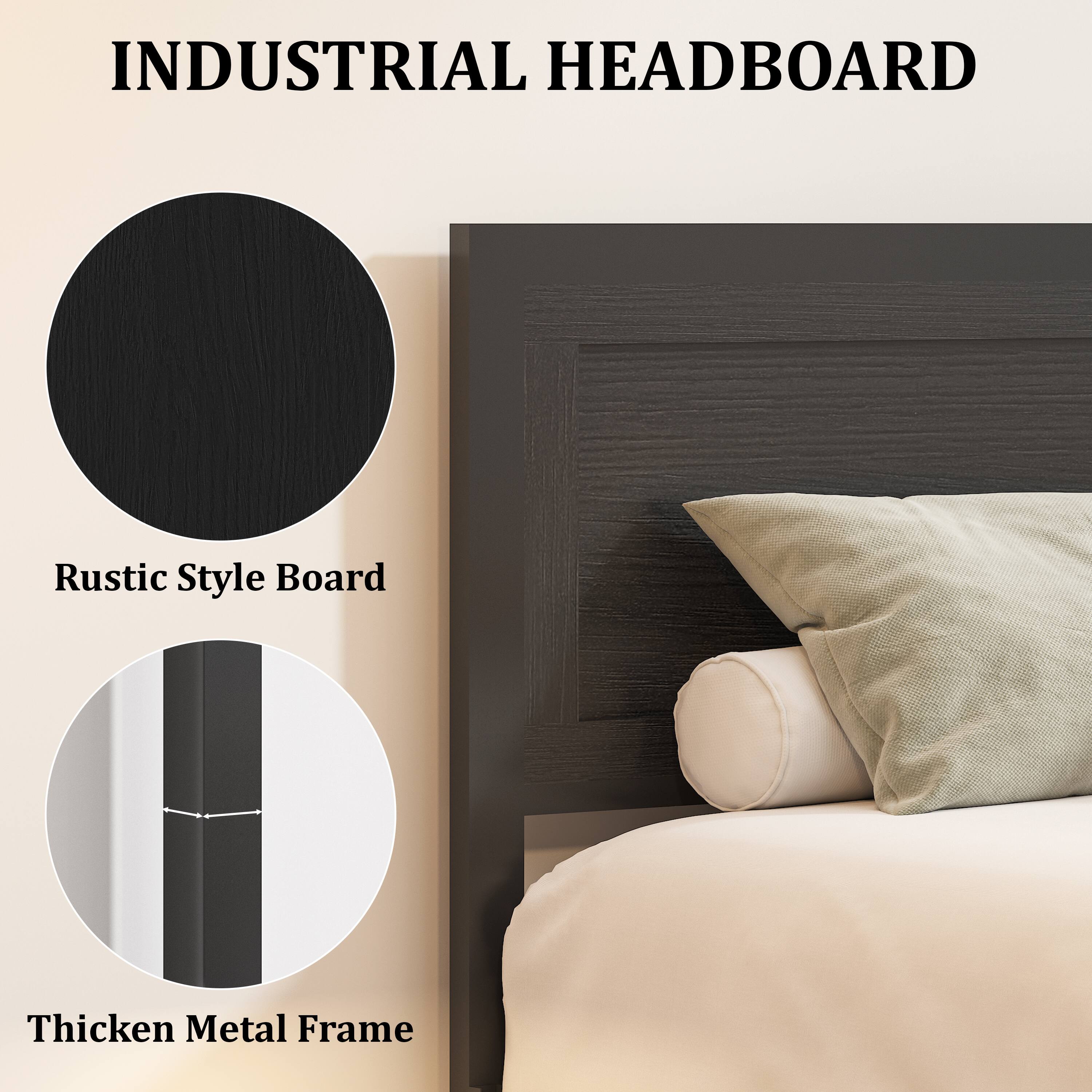 INDUSTRIAL HEADBOARD

Rustic Style Board

Thicken Metal Frame