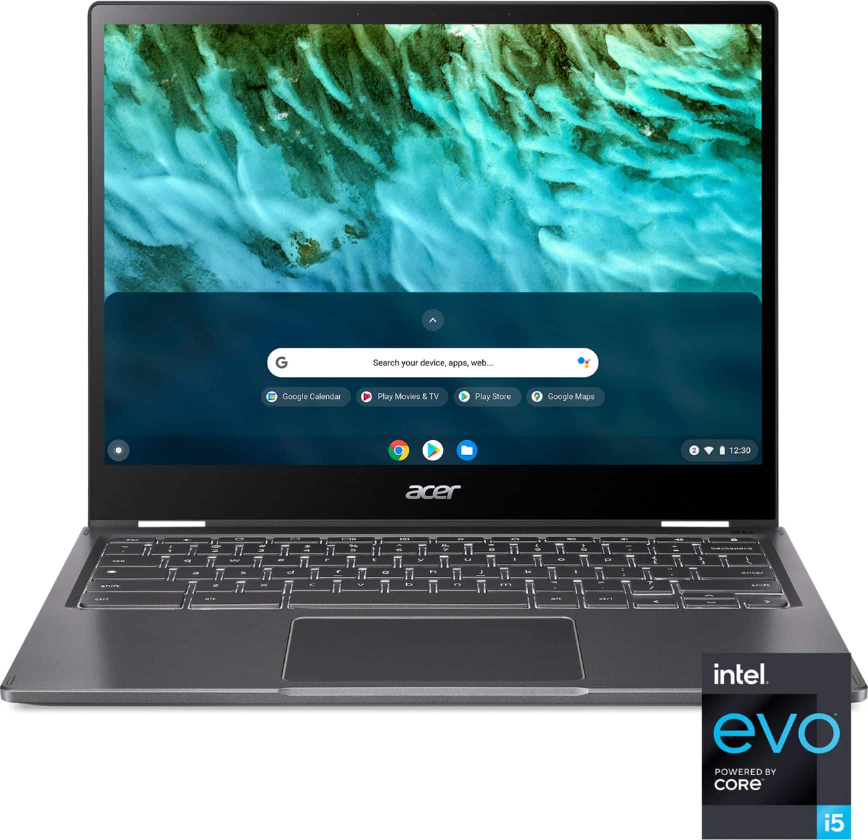Front. Acer - Spin 713 - 13.5" Chromebook Intel Core i5 2.4GHz 8GB RAM 256GB SSD ChromeOS - Refurbished.