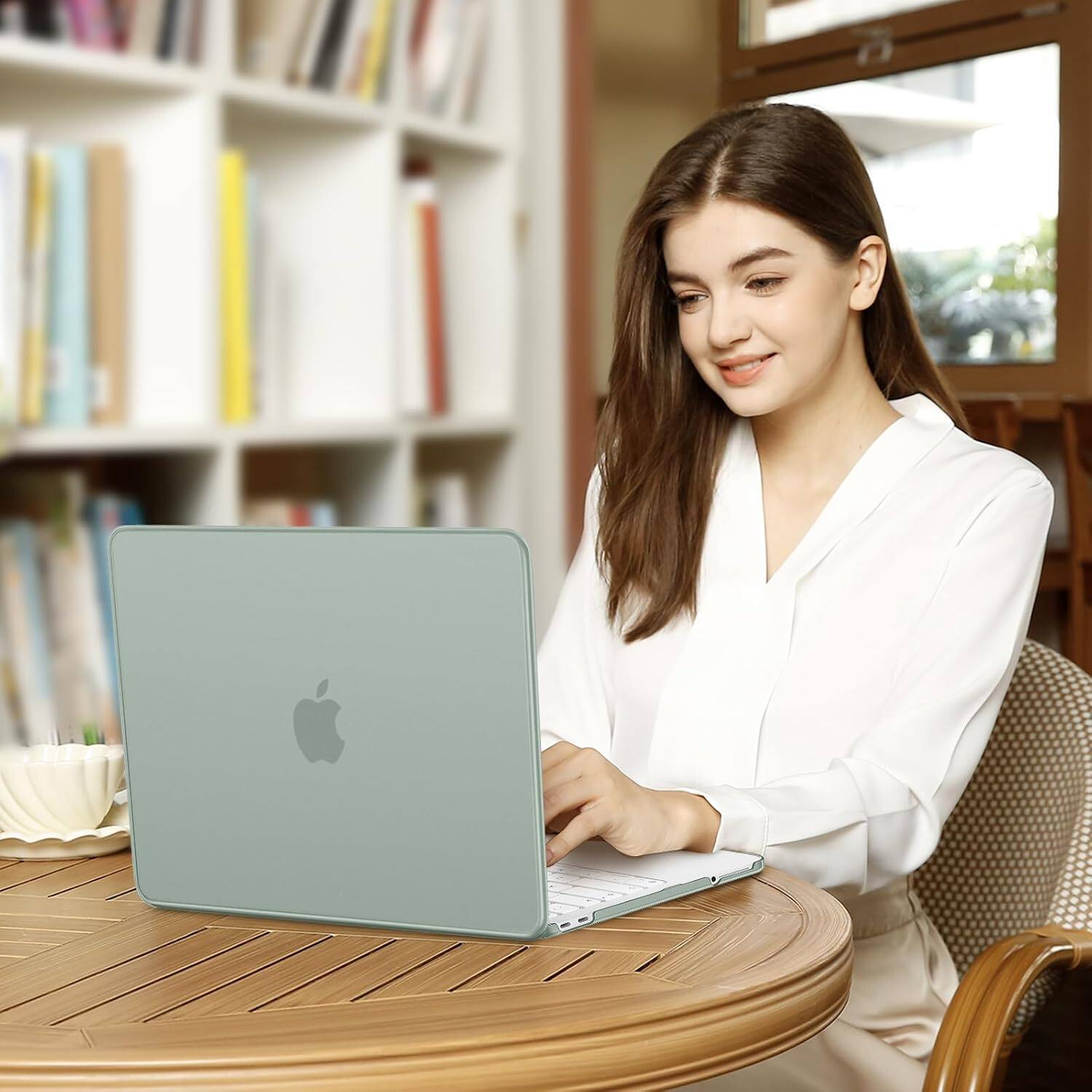 Alt View 4. mosiso - For MacBook Neo Case 13 inch 2026 A3404 with A18 Pro Chip, Crack-Resistant Hard Shell&Keyboard Cover&Screen Film&Type C - Antique Green.