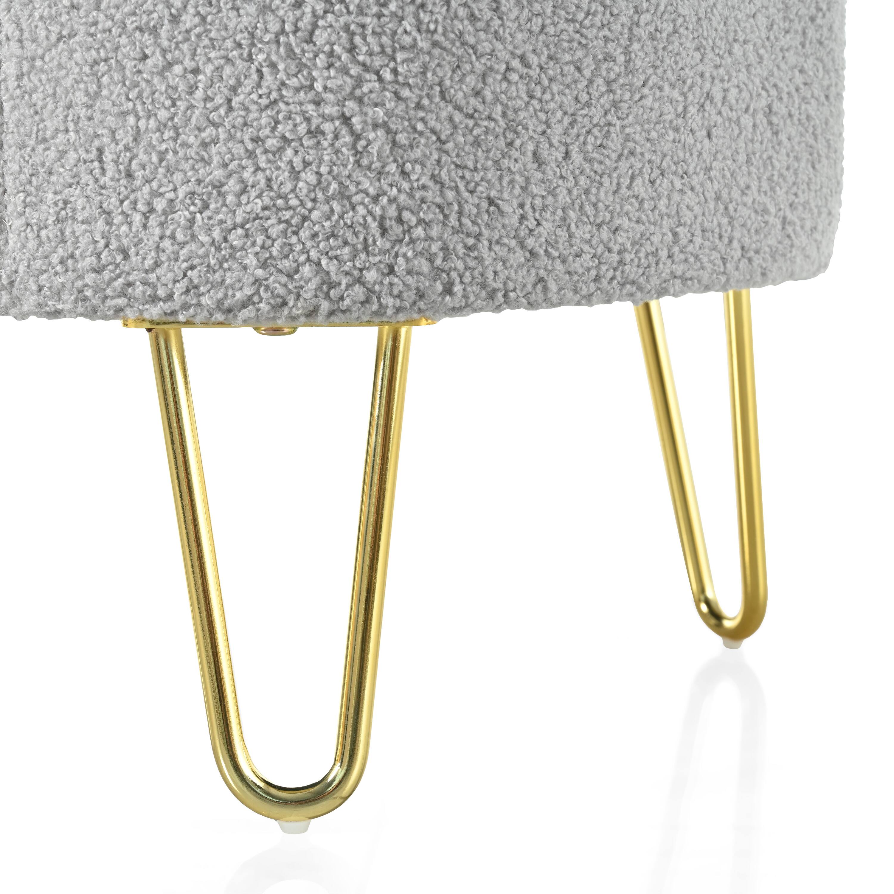 Alt View 8. Aukfa - 40" Folding Storage Ottoman Bench , 250lb Load, Upholstered with Metal Legs for Living Room, Bedroom, Entryway - Gray.