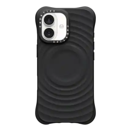 Front. CASETiFY - Apple iPhone 17 Ripple Case in Black - Black.