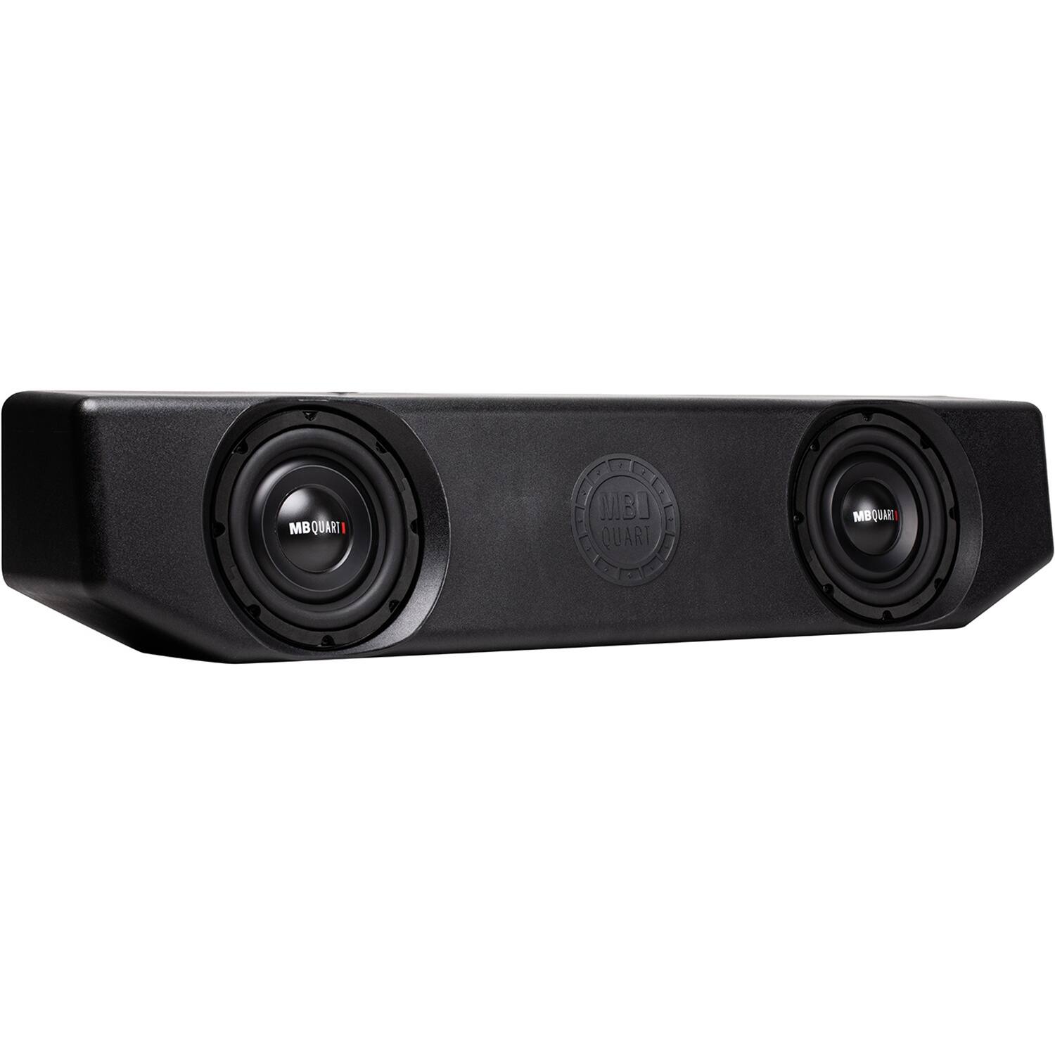 MB Quart is the brand of the speaker system in the image.