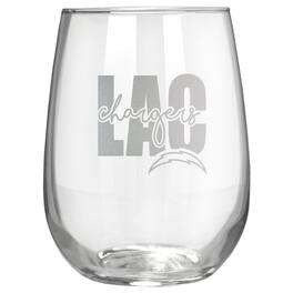 Great American Products - Los Angeles Chargers Etched 17oz. City Stemless Wine Glass - Multicolor