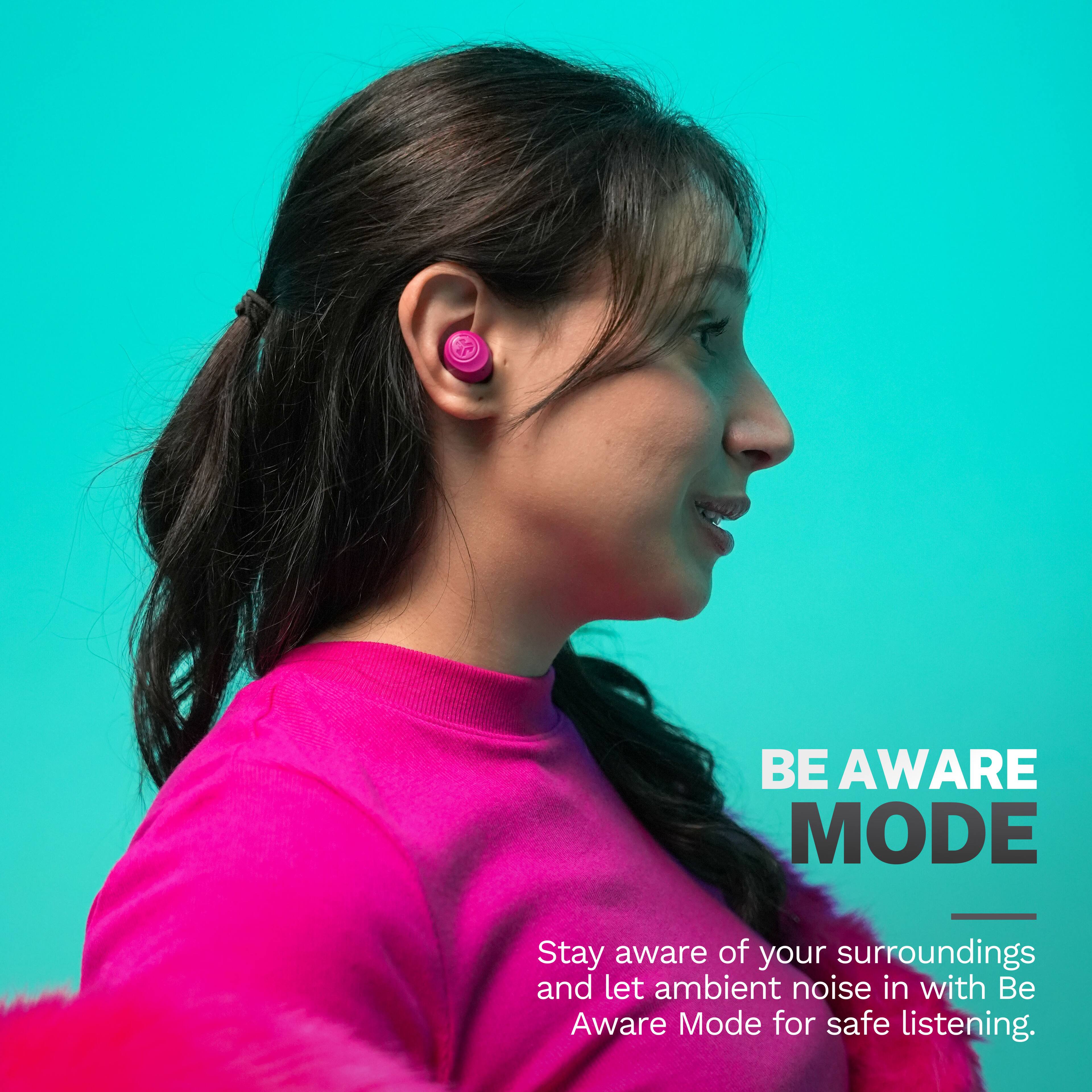 BE AWARE MODE

Stay aware of your surroundings and let ambient noise in with Be Aware Mode for safe listening.