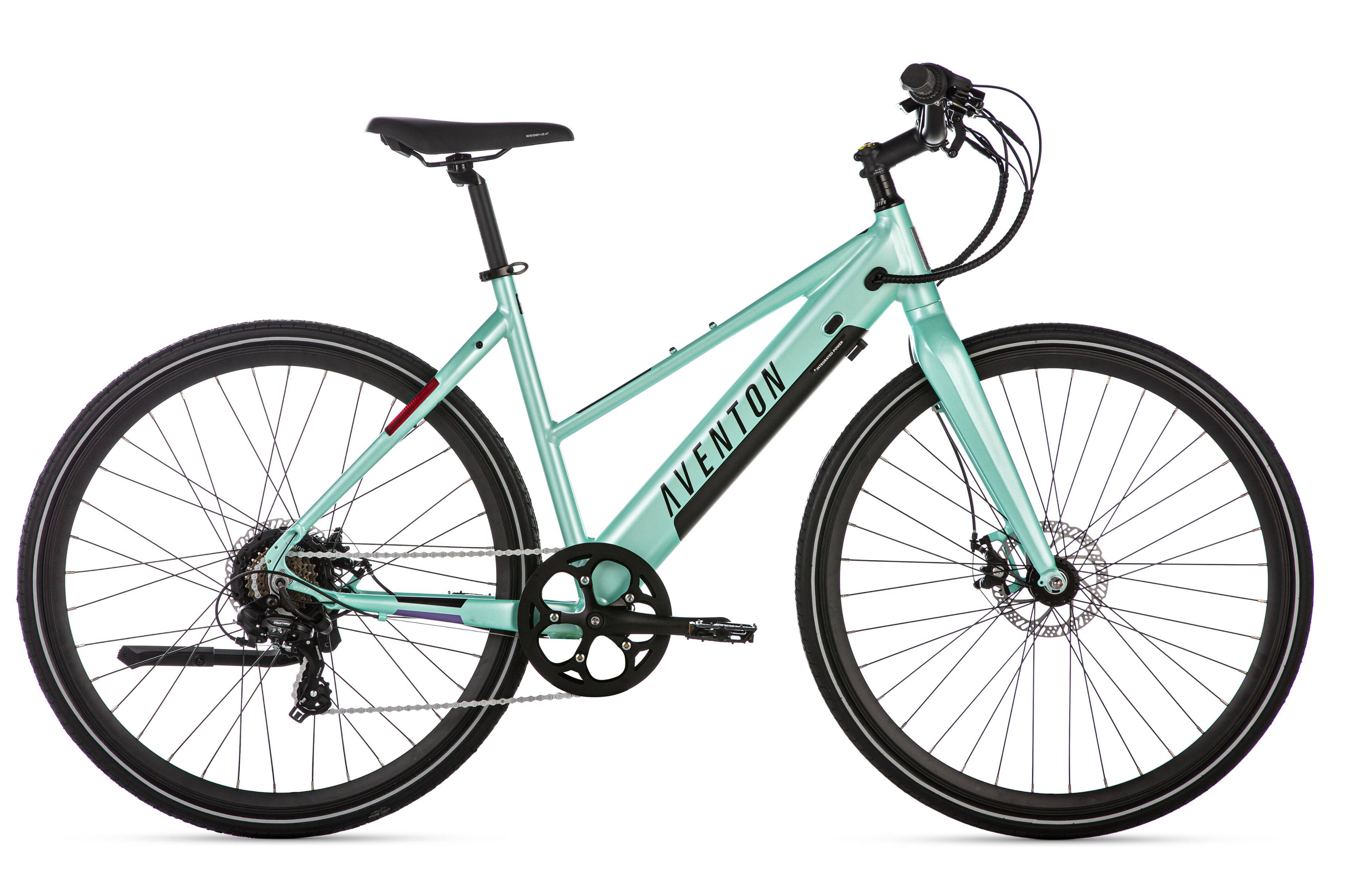 Angle. Aventon - Soltera 7-Speed Step-Through Ebike w/ 40 mile Max Operating Range and 20 MPH Max Speed - Seafoam Green.