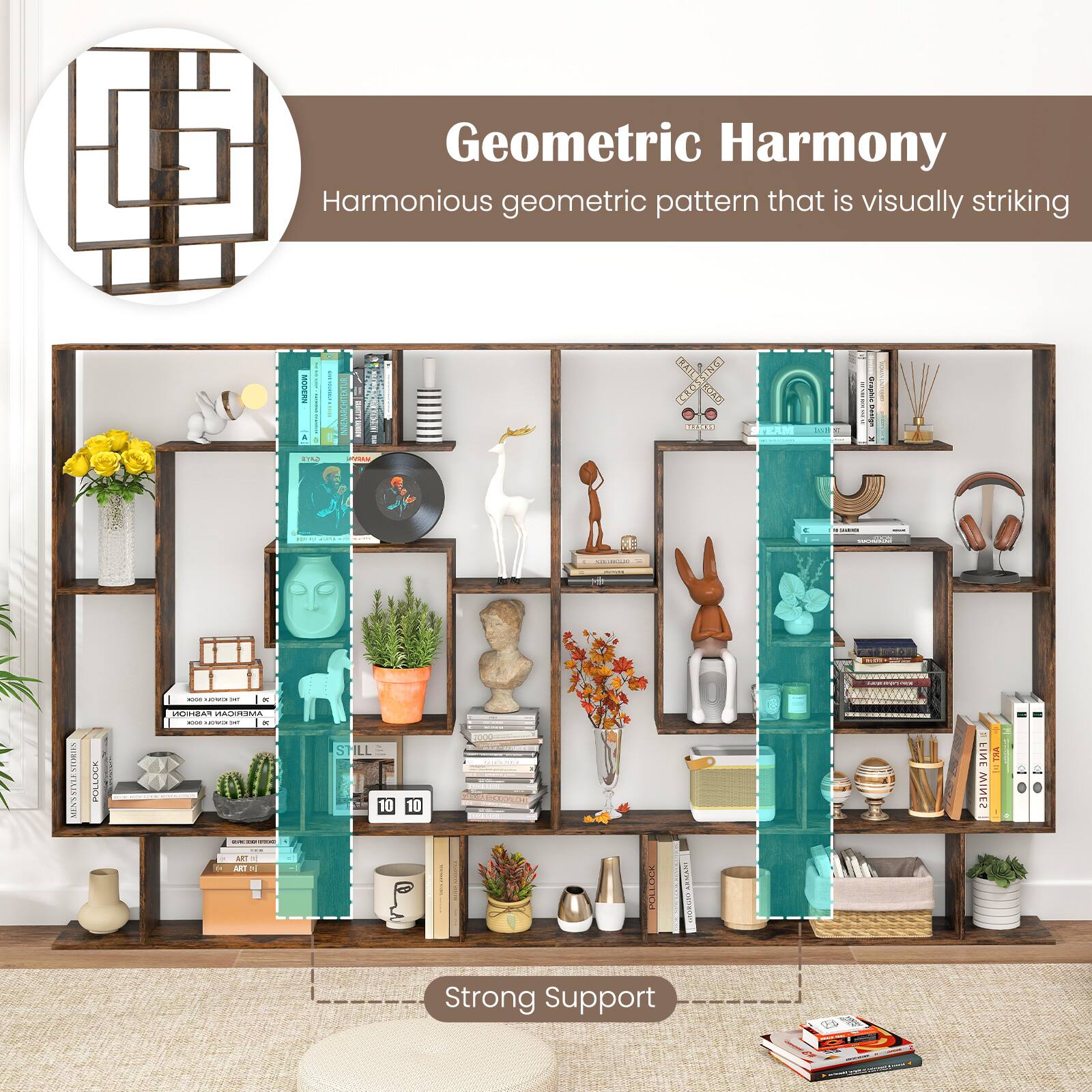 Geometric Harmony: A harmonious geometric pattern that is visually striking. Strong Support.