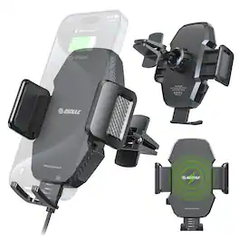 Esoulk - 15W Fast Charging Wireless Car Charger, Auto-Clamping Phone Mount Air Vent Holder For Samsung iPhone Universal - Black