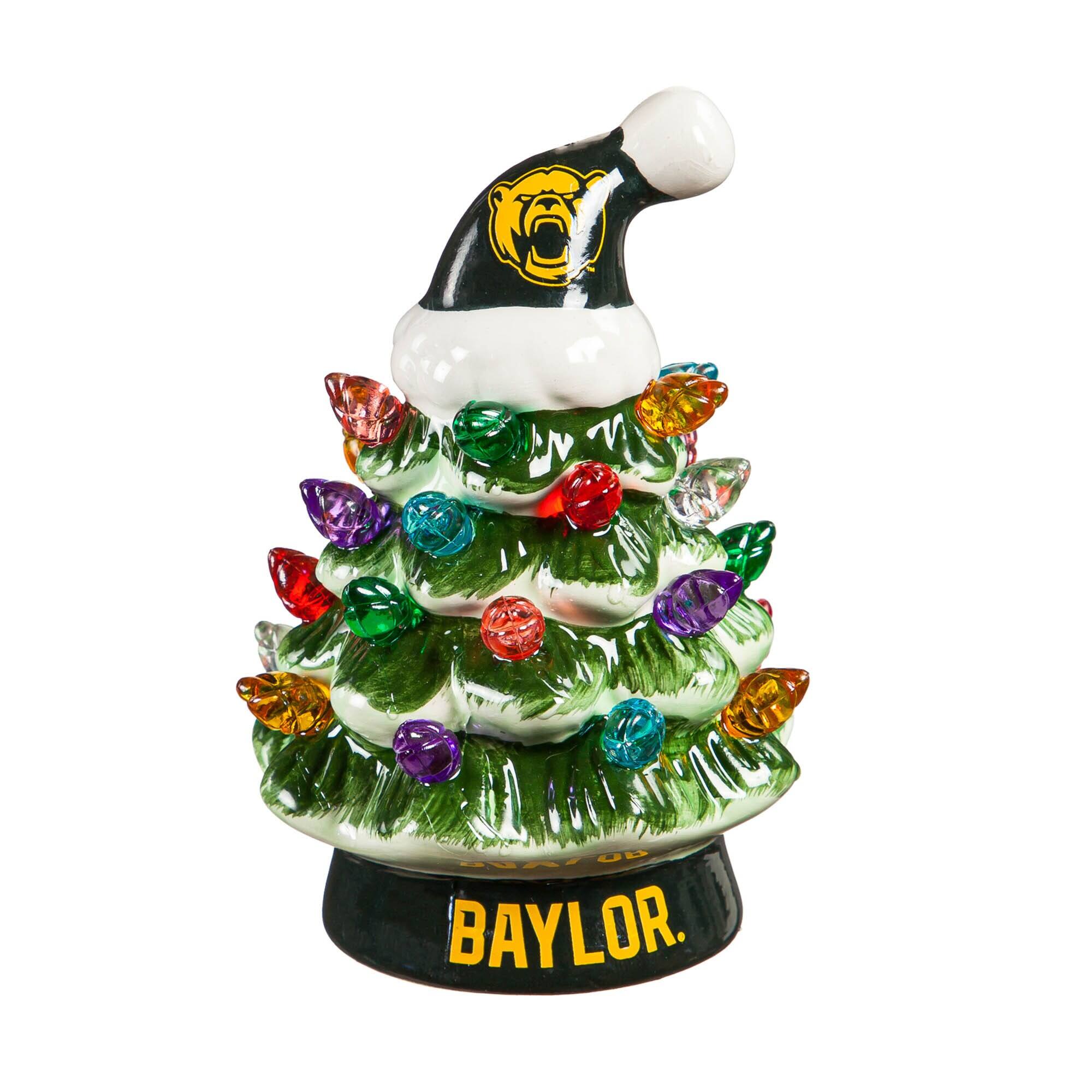 Alt View 1. Evergreen Enterprises - Baylor Bears 2-Pack 4" Ceramic LED Christmas Tree Set - Multicolor.