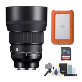 Sigma - 85mm f/1.4 DG DN Art Lens for Sony E with LaCie 1TB HDD Bundle