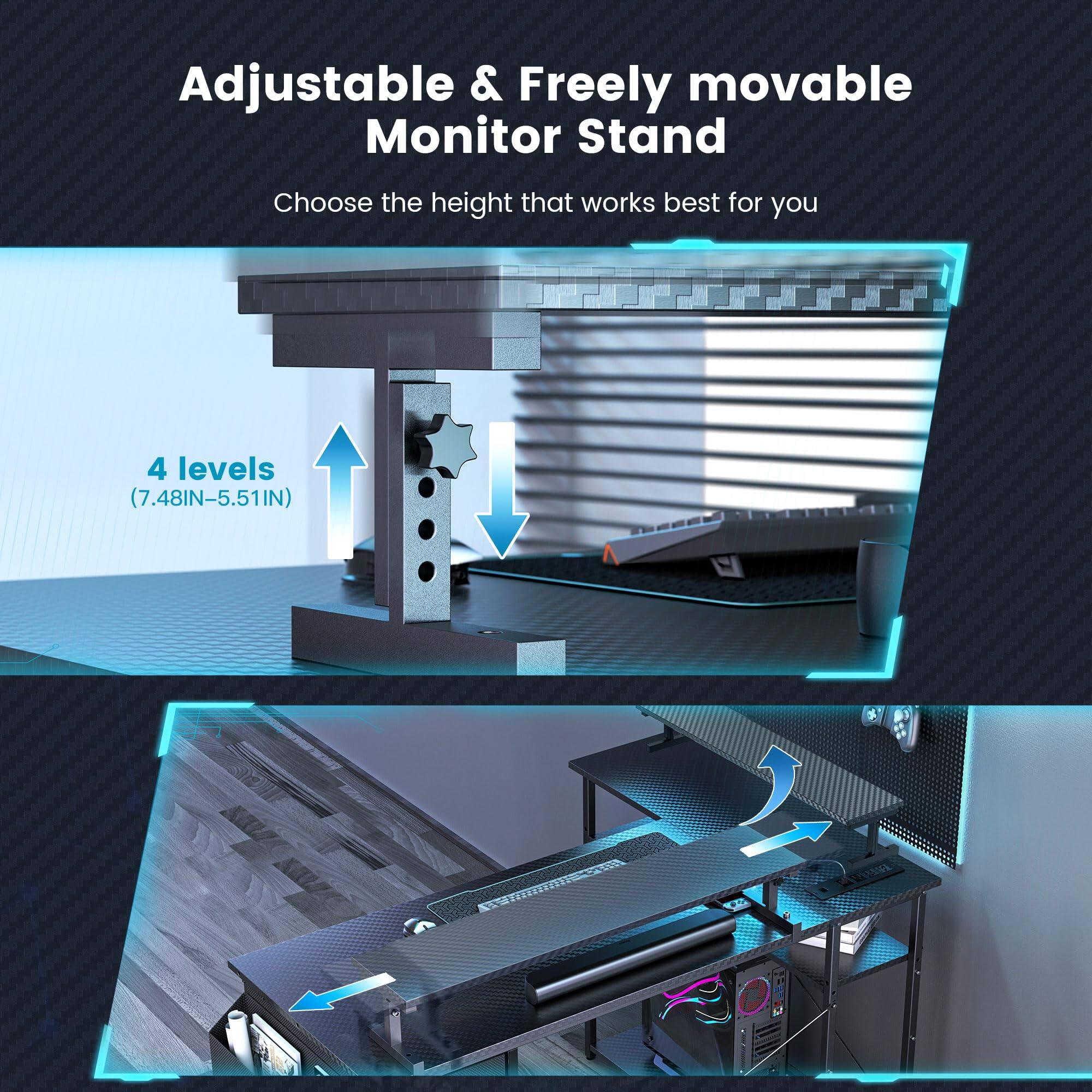 Adjustable & Freely movable Monitor Stand

Choose the height that works best for you

4 levels (7.48IN-5.51IN)