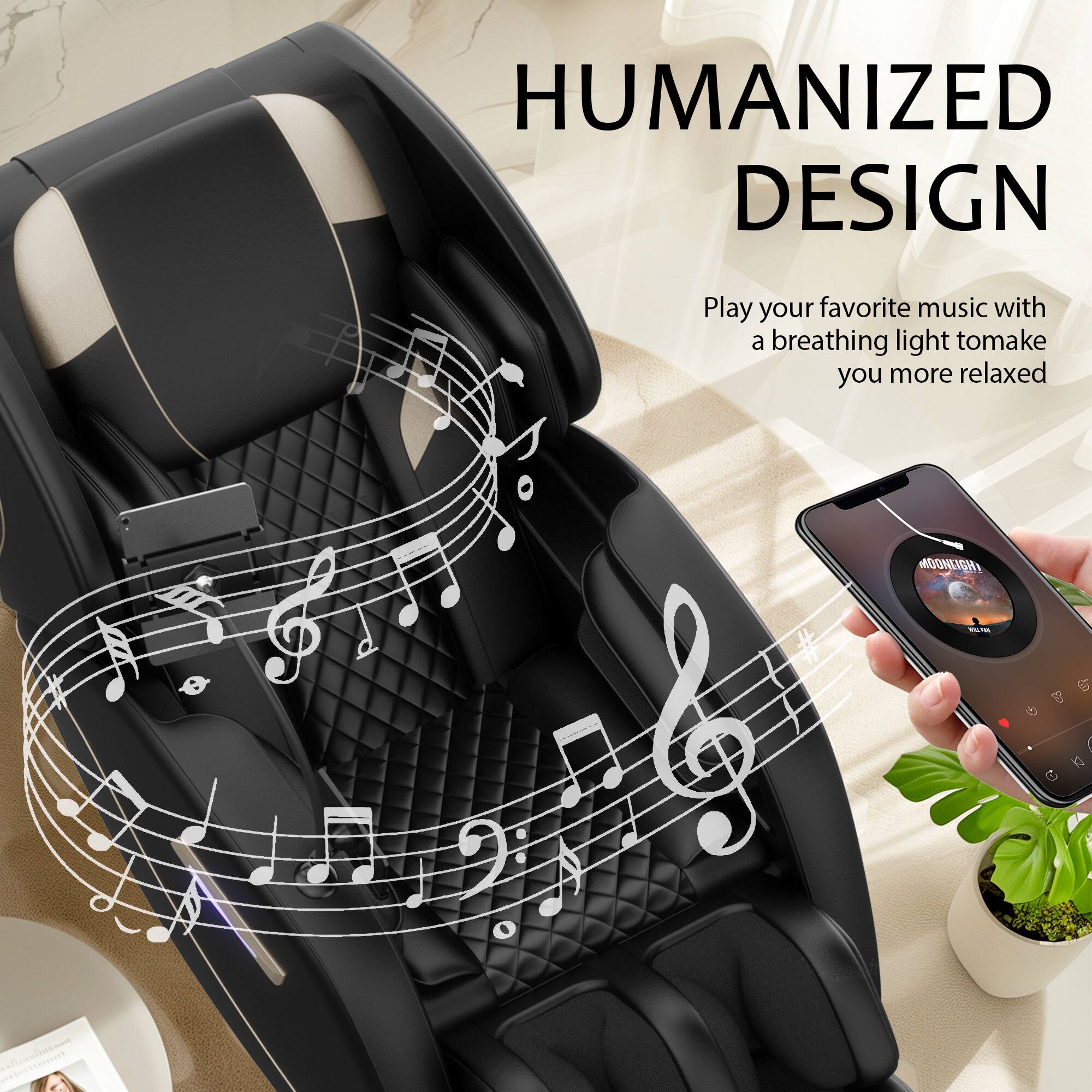 HUMANIZED DESIGN

Play your favorite music with a breathing light to make you more relaxed