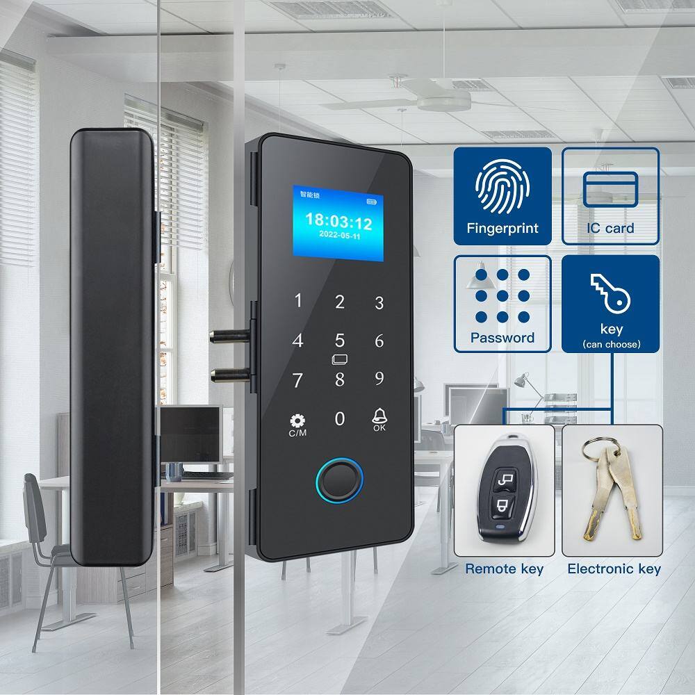 18:03:12 2022-05-11  
Fingerprint IC card  
1 2 3  
4 5 6  
7 8 9  
0  
C/M  
OK  
Password key (can choose)  
Remote key  
Electronic key