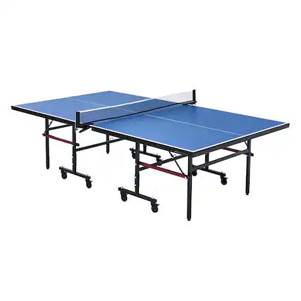 Front. VEVOR - Ping Pong Table, Professional Table Tennis Game, Indoor MDF Portable Table Tennis Table, Foldable Ping Pong Table - Blue.
