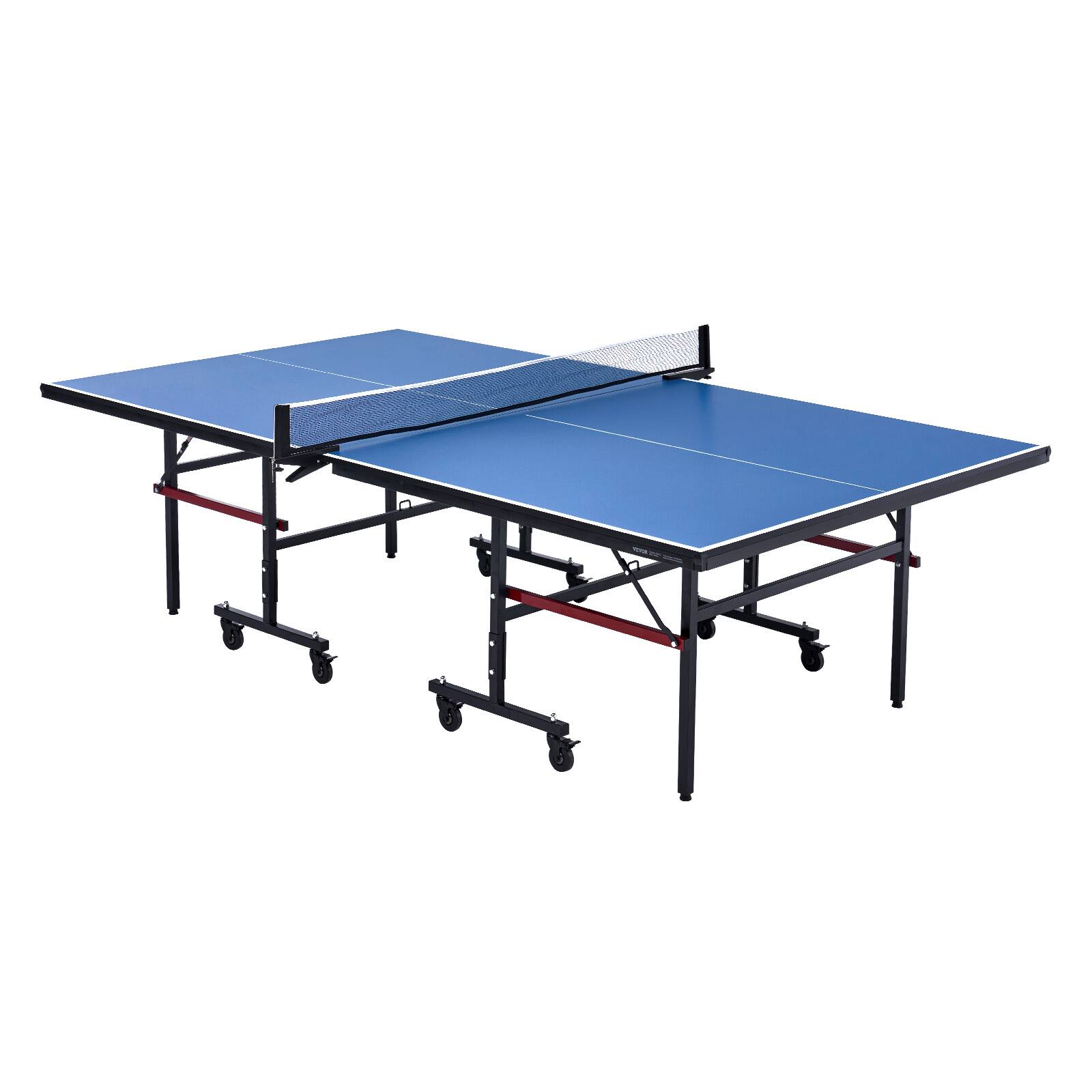 Front. VEVOR - Ping Pong Table, Professional Table Tennis Game, Indoor MDF Portable Table Tennis Table, Foldable Ping Pong Table - Blue.