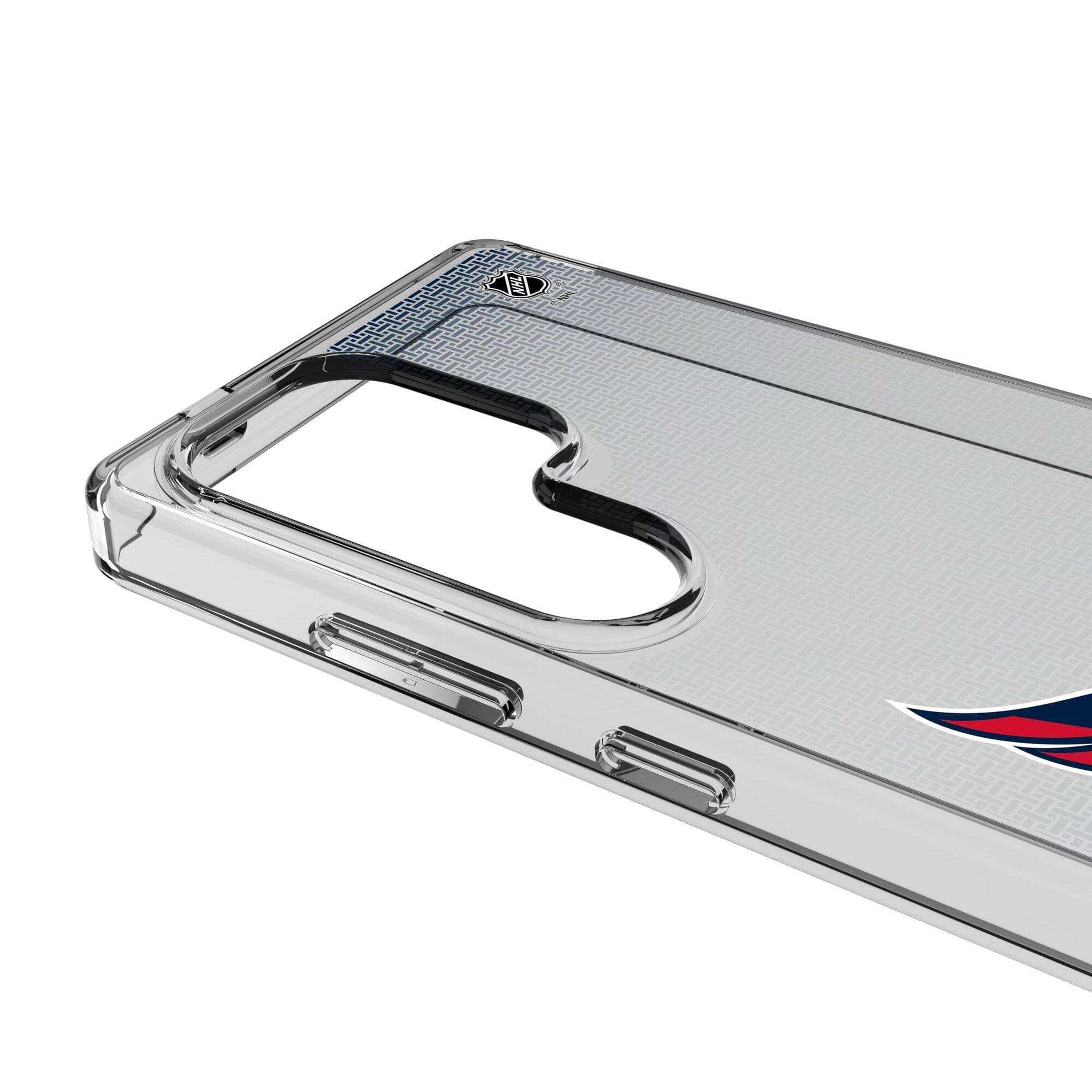 Alt View 2. Keyscaper - Washington Capitals Linen Logo Galaxy Clear Case - S25 - Multicolor.
