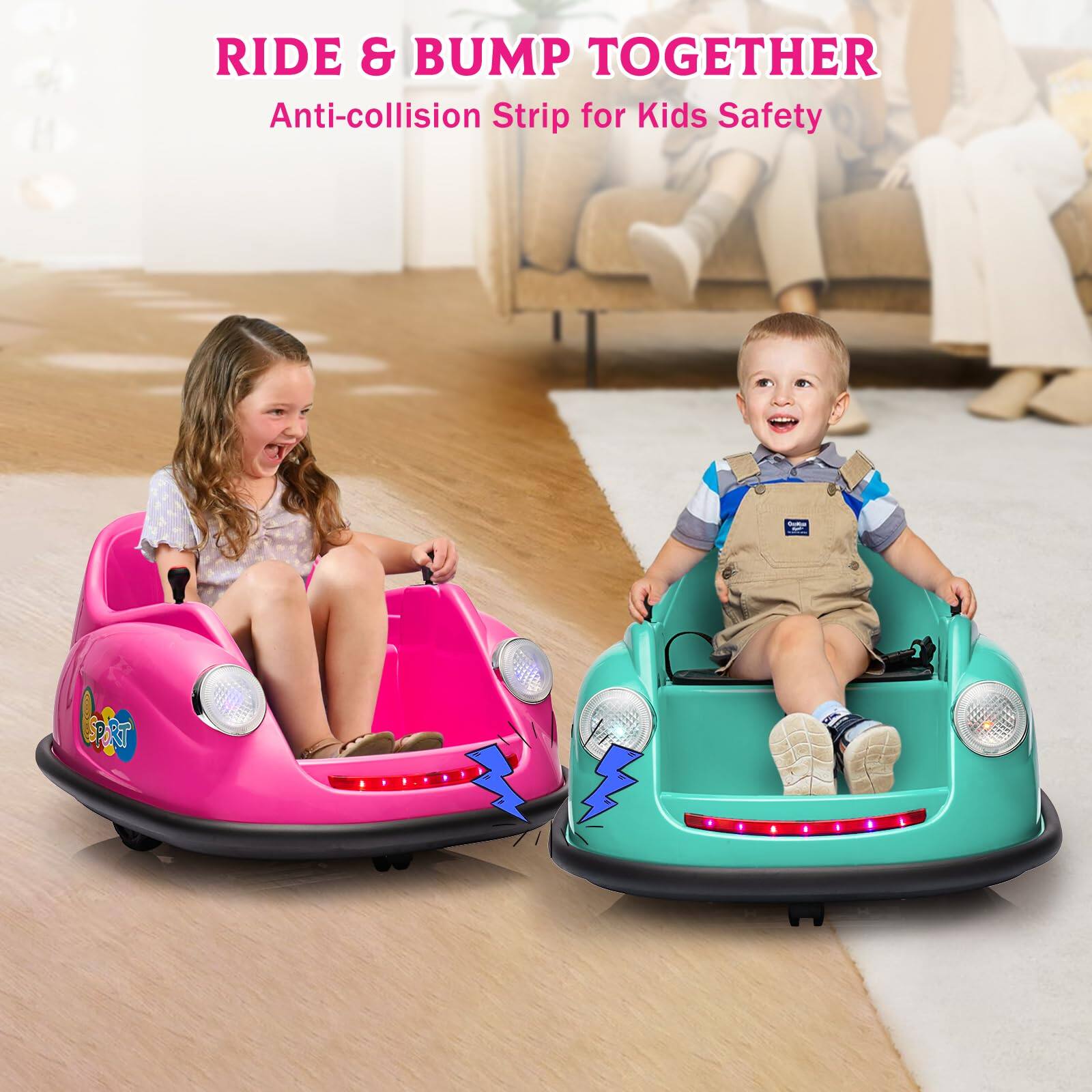 Acekool Bumper Cars for Toddlers, Electric Kids Ride On Bumper Car Gift ...