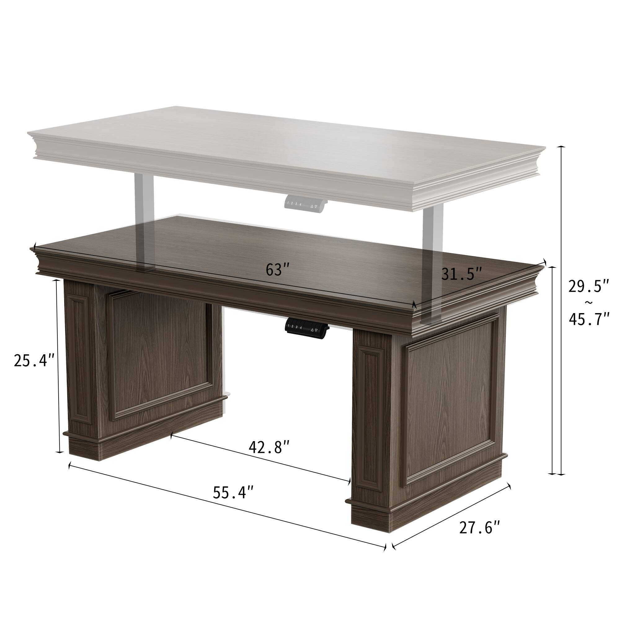 1004 67  
63" 1134 17  
31.5"  
29.5" ~ 45.7"  
25.4"  
42.8"  
55.4"  
27.6"