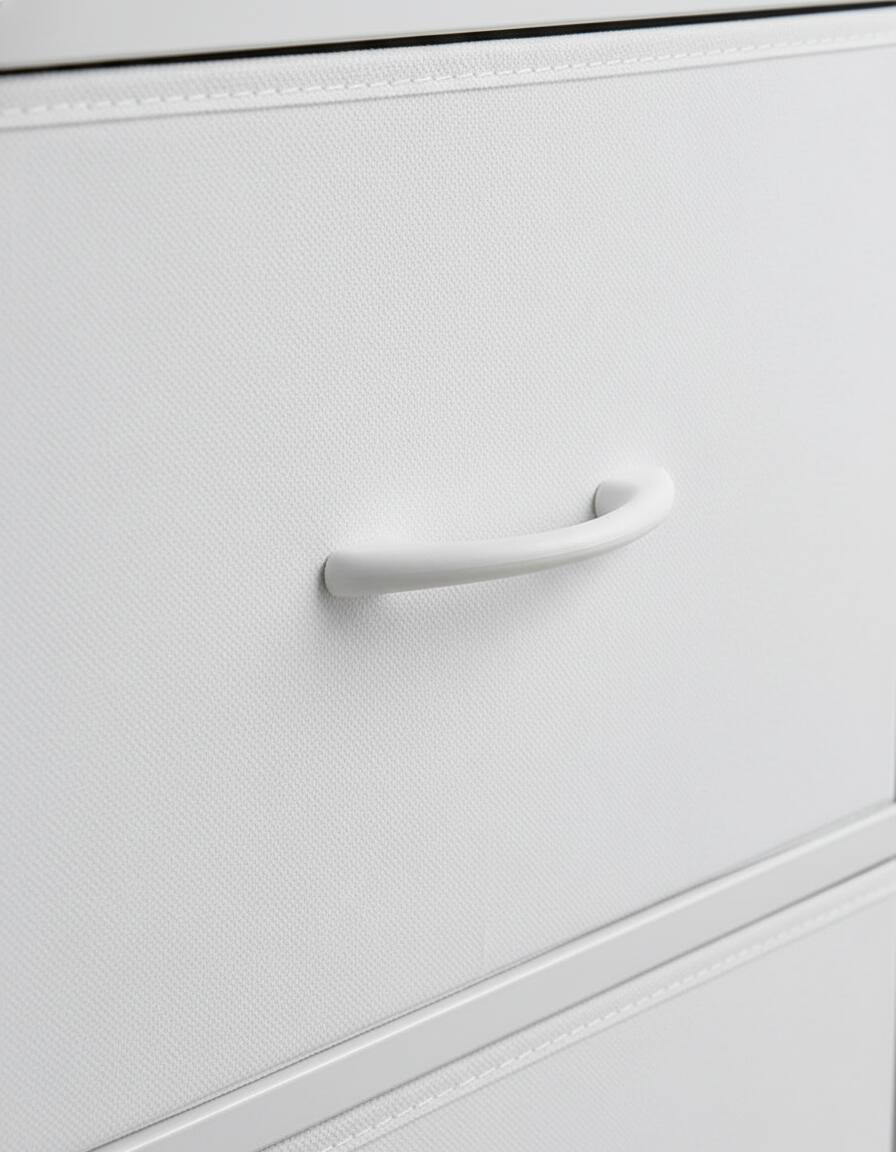 Left. AOITUN - Wide 9-Drawer Fabric Dresser 47", White Storage Chest with Narrow Depth, Horizontal Organizer for Bedroom - White.