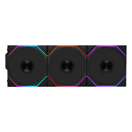 Front. Lian Li - UNI FAN TL 120 Reverse Blade Wireless 3-Pack - Black.