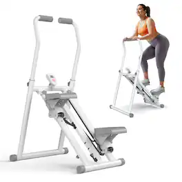 MERACH - Upgraded Stair Stepper Exercise Machine Foldable Vertical Stair Climber - White