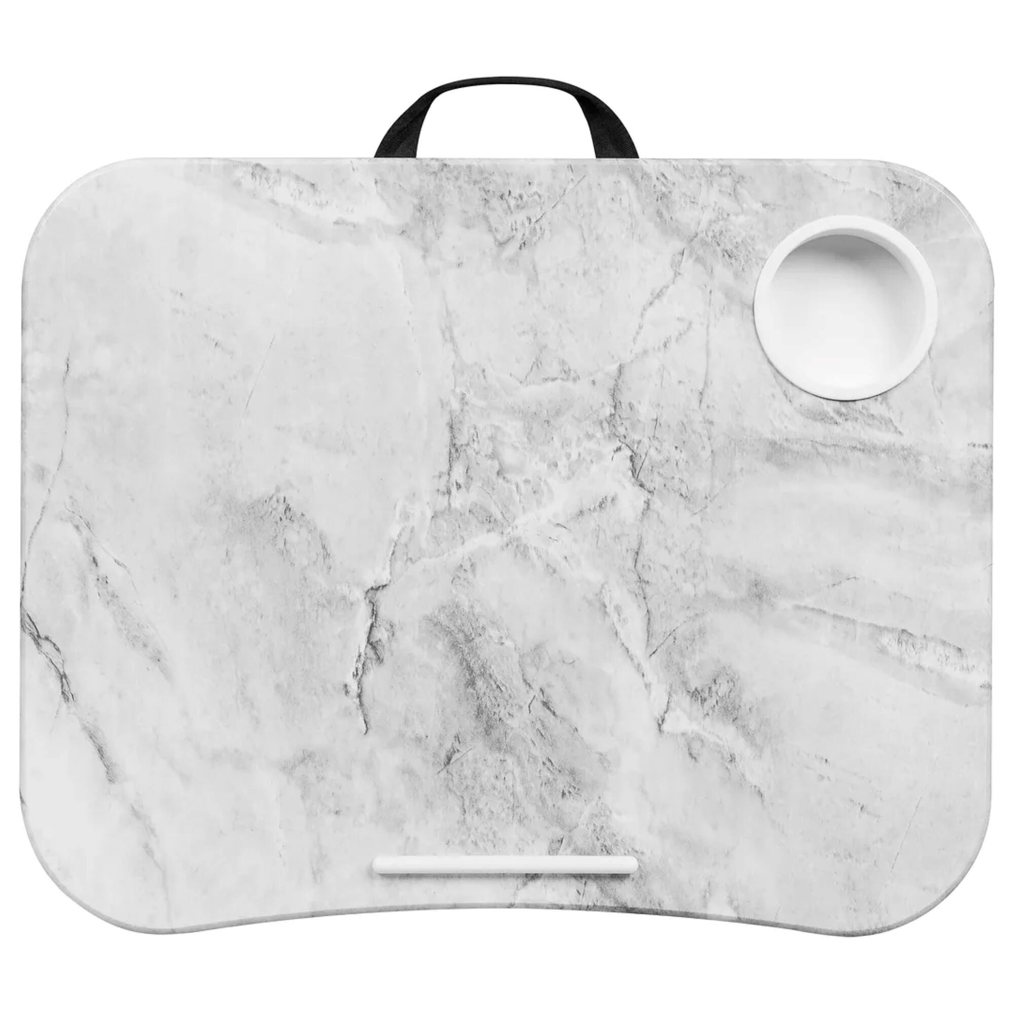 Alt View 17. LapGear - Cup Holder Lap Desk for 14" Laptop - White Marble.