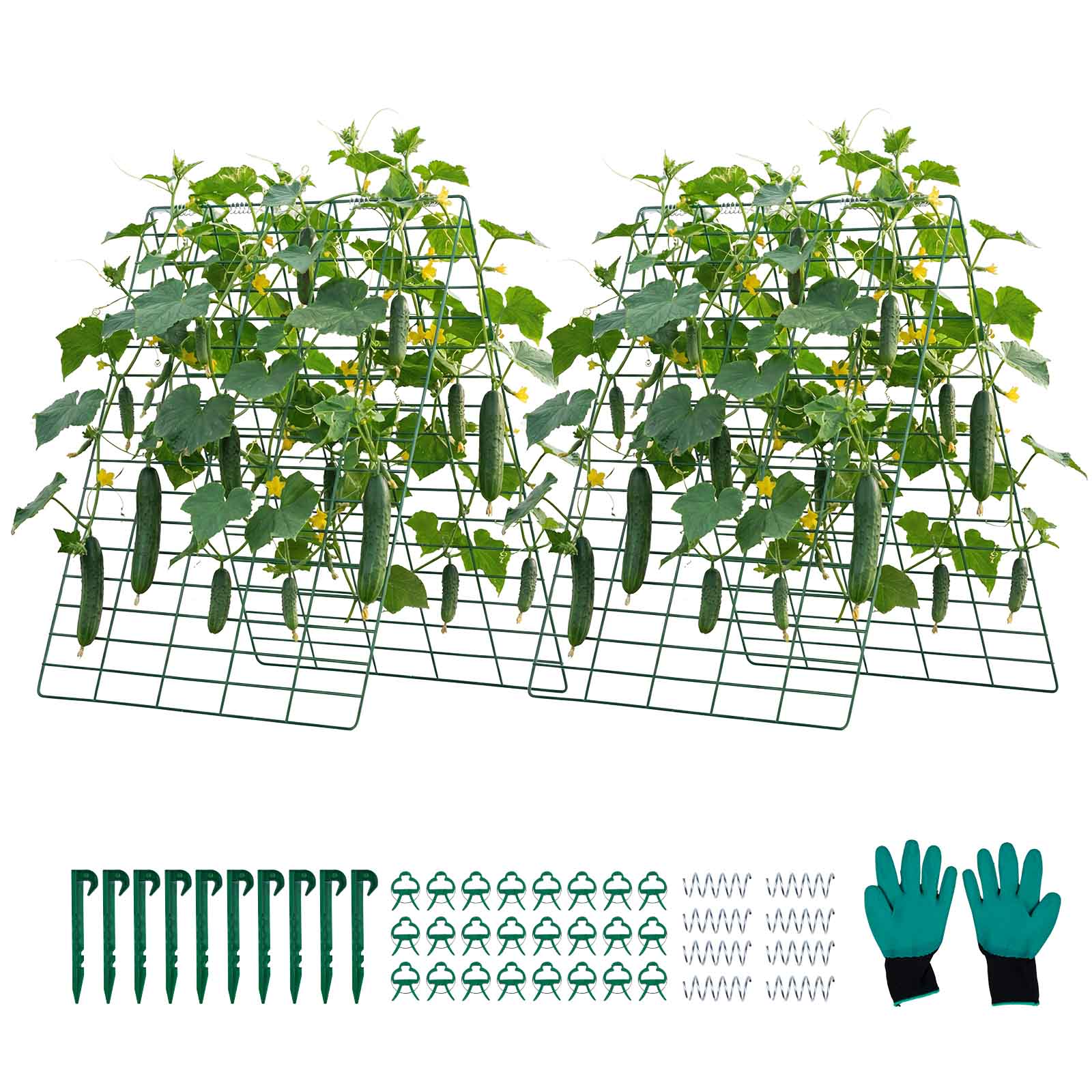 VEVOR - Cucumber Trellis 4 Pack, A-Frame Garden Trellises for Raised Bed, Metal Rustproof Coating Plant Support for Vine - Green price history on PriceWatchPro