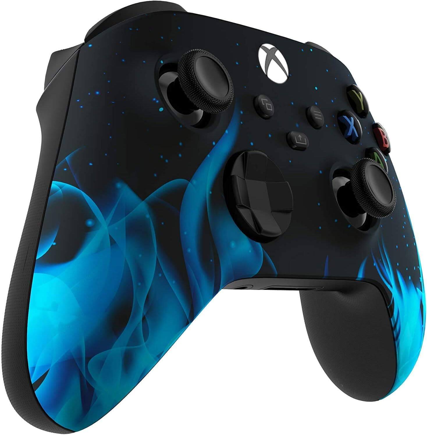 Angle. Custom Controllerzz - Custom Wireless Controller for Xbox Series X|S, Xbox One, & PC - Blue Flame.