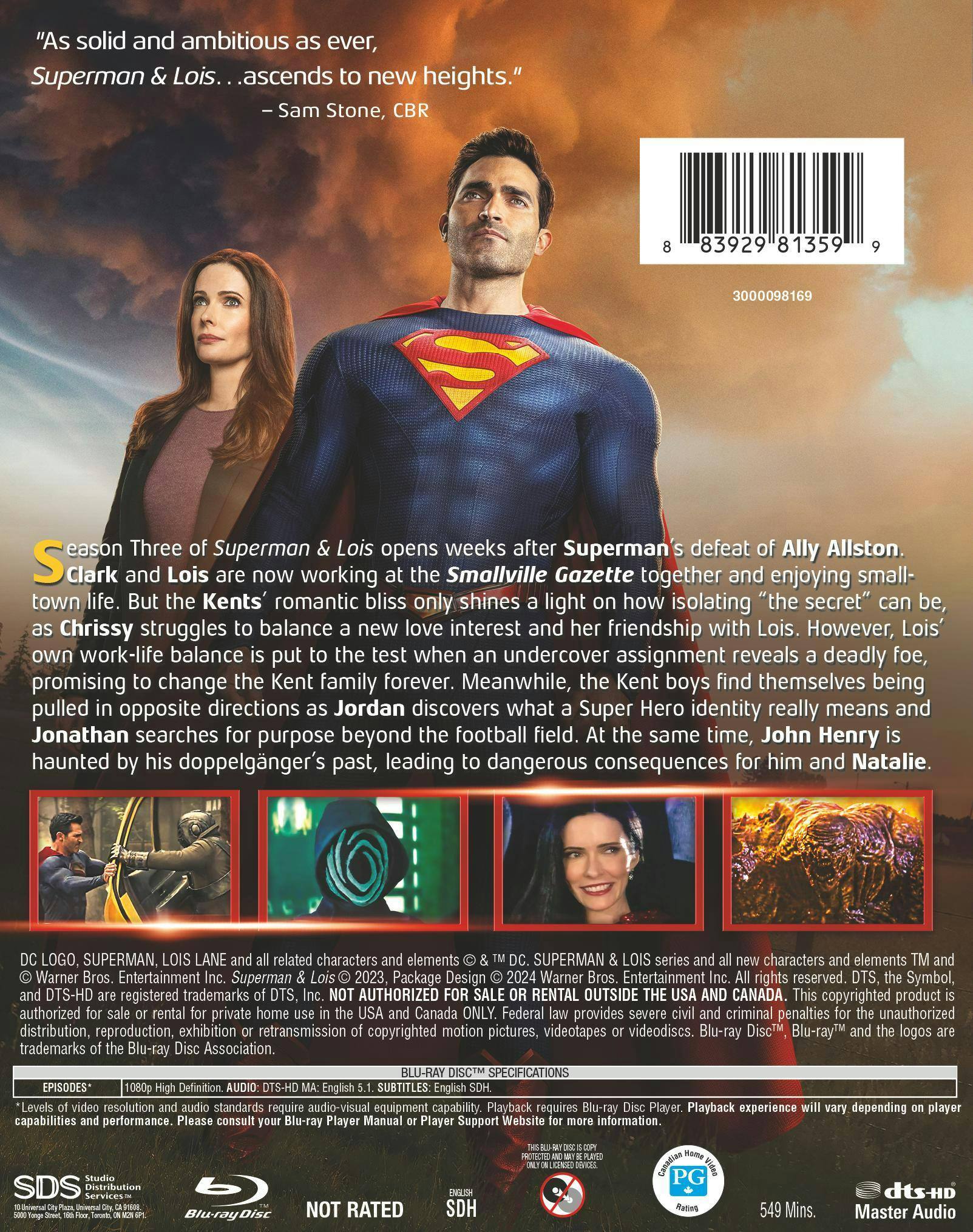 Back. Superman & Lois : The Complete Third Season [Blu-ray].