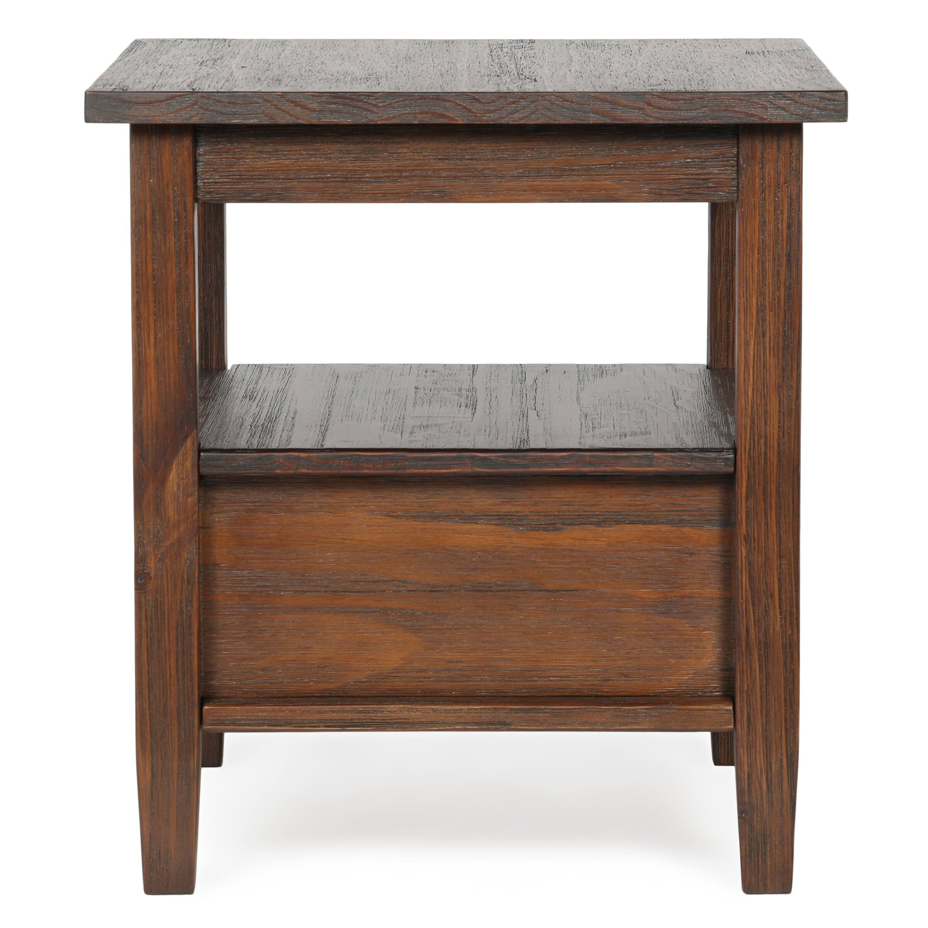 Alt View 1. Simpli Home - Warm Shaker 20 inch End Table (Set of 2) - Distressed Charcoal Brown.