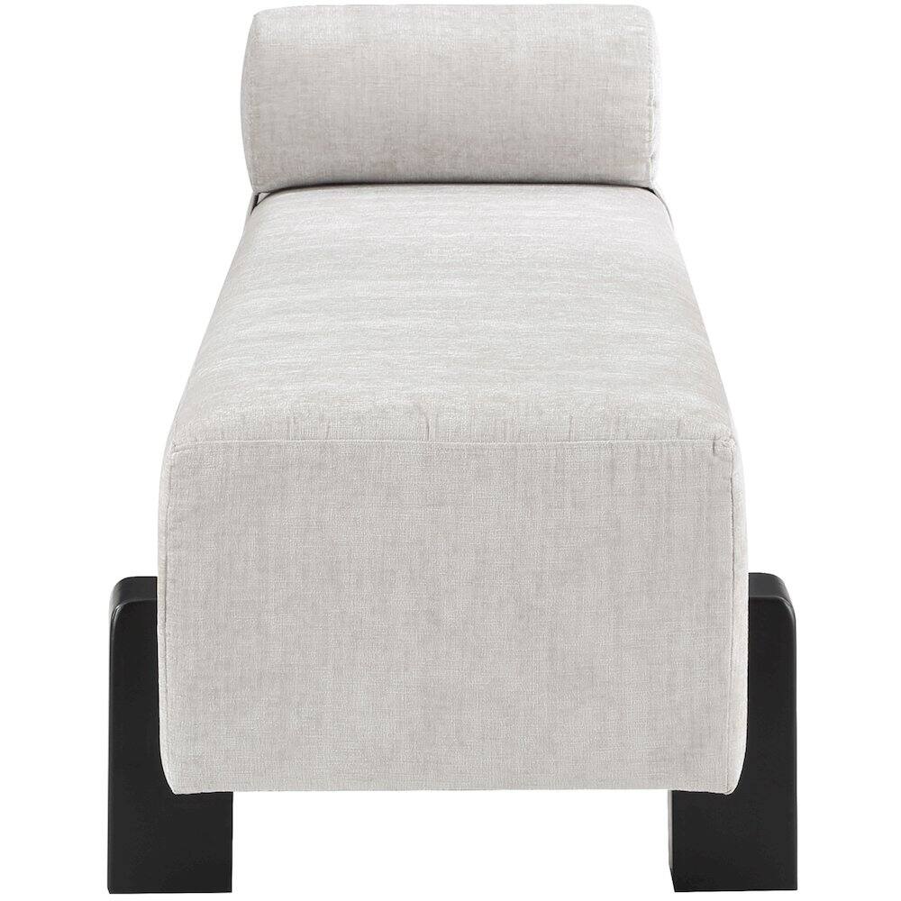 Alt View 4. Meridian Furniture - Edison Light Grey Chenille Fabric Bench - Grey.