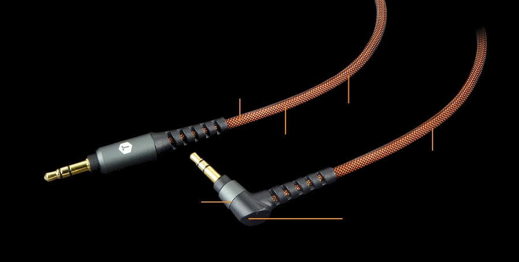 Angle. ToughTested - ToughTested Heavy Duty 3.5mm Auxiliary Audio Cable, Black/Brown - Multicolor.