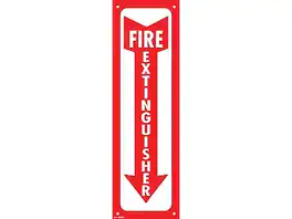 Cosco - Fire Extinguisher Indoor/Outdoor Wall Sign, 4" x 13" - Red/White