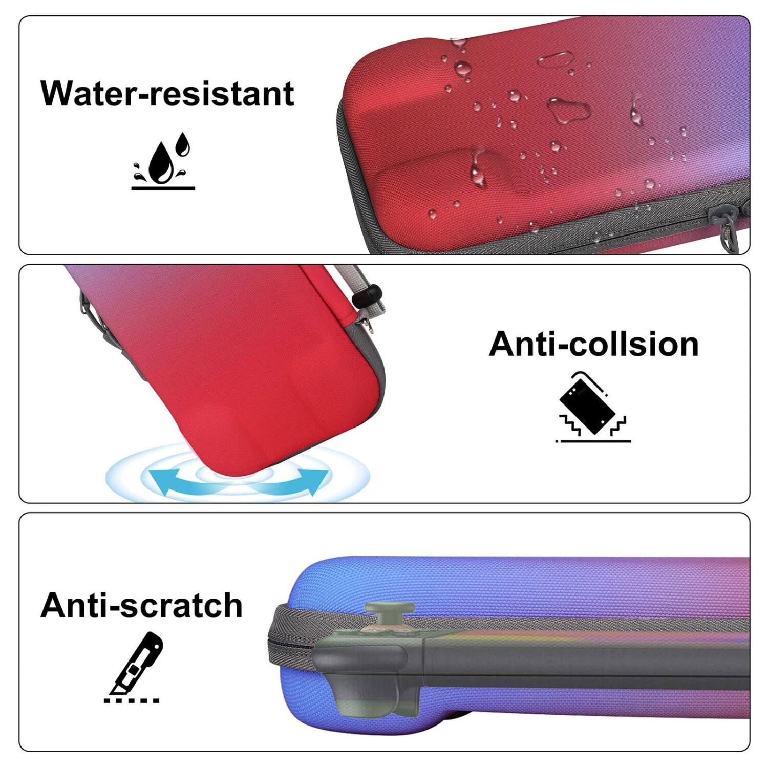 Water-resistant  
Anti-collision  
Anti-scratch