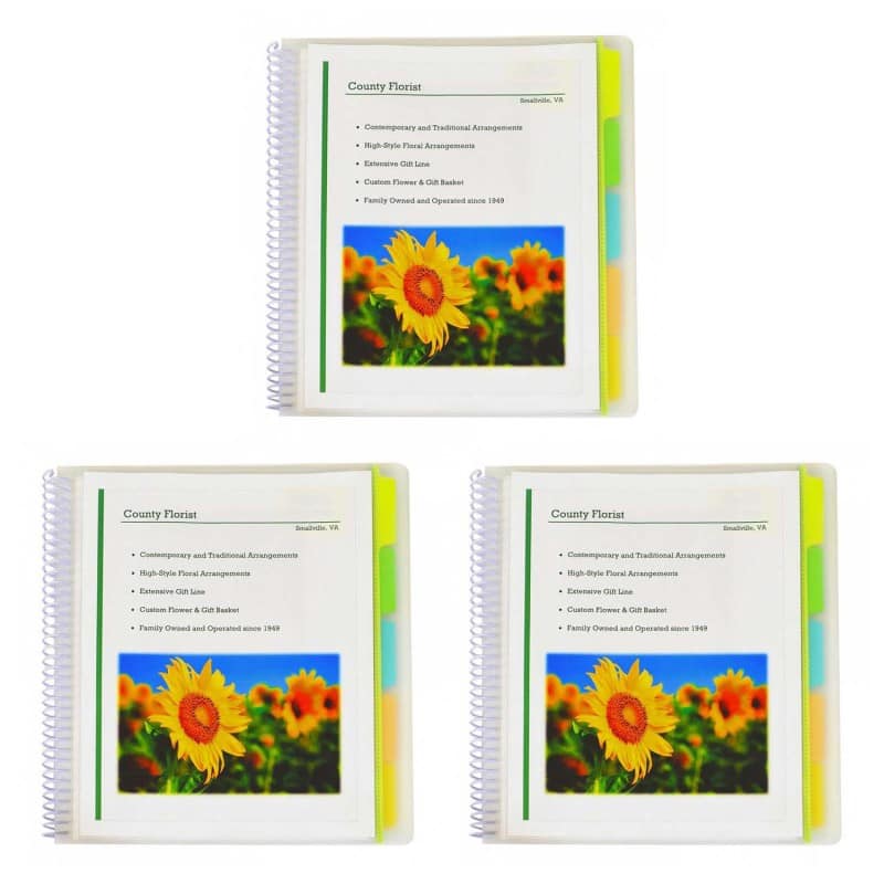 C-line - 10-Pocket Poly Portfolio with Write-On Index Tabs, Spiral Bound, 5-Tab, Clear with Assorted Color Tabs, Pack of 3 price history on PriceWatchPro